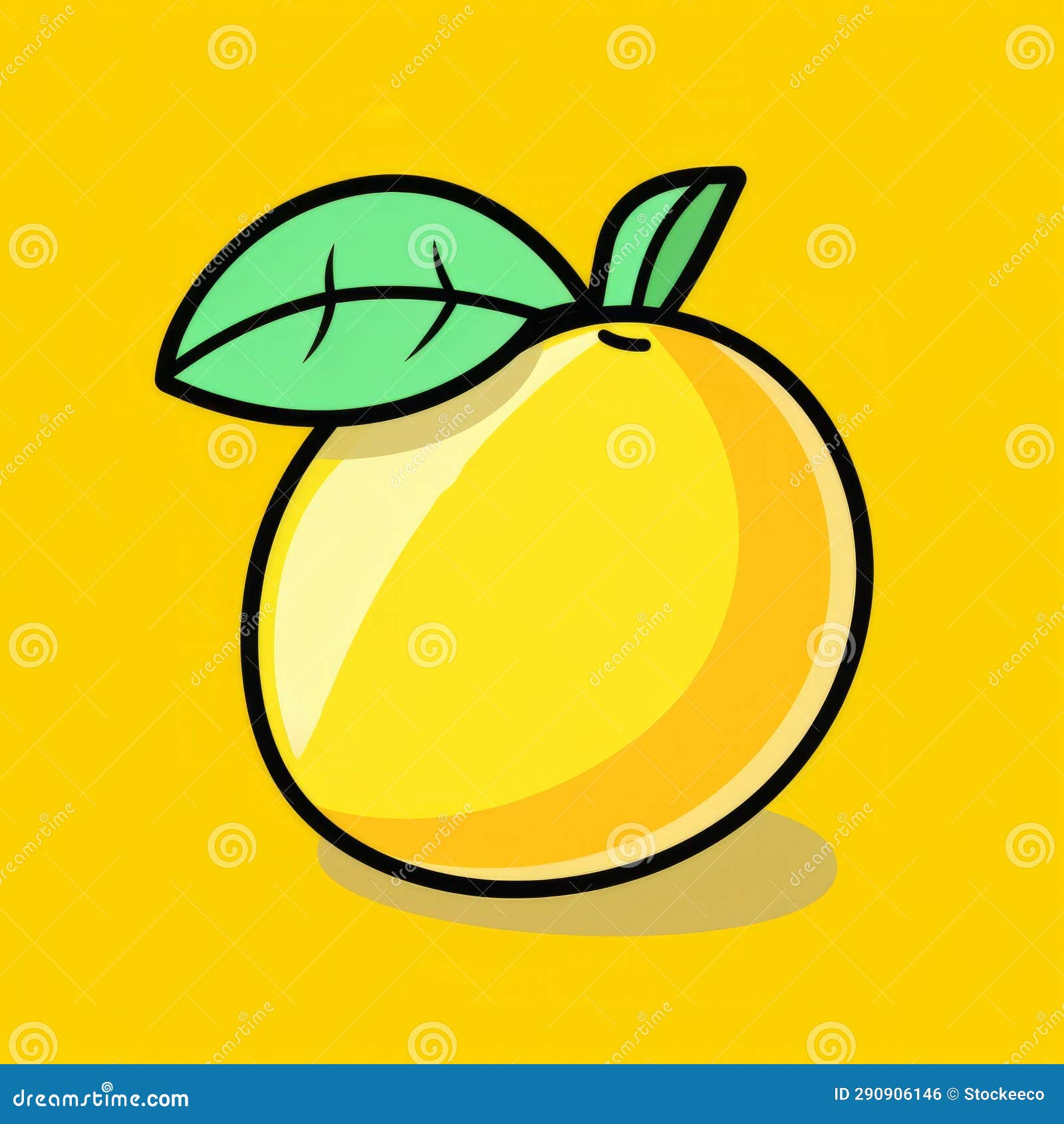 lemon on yellow background: creative cartoon  