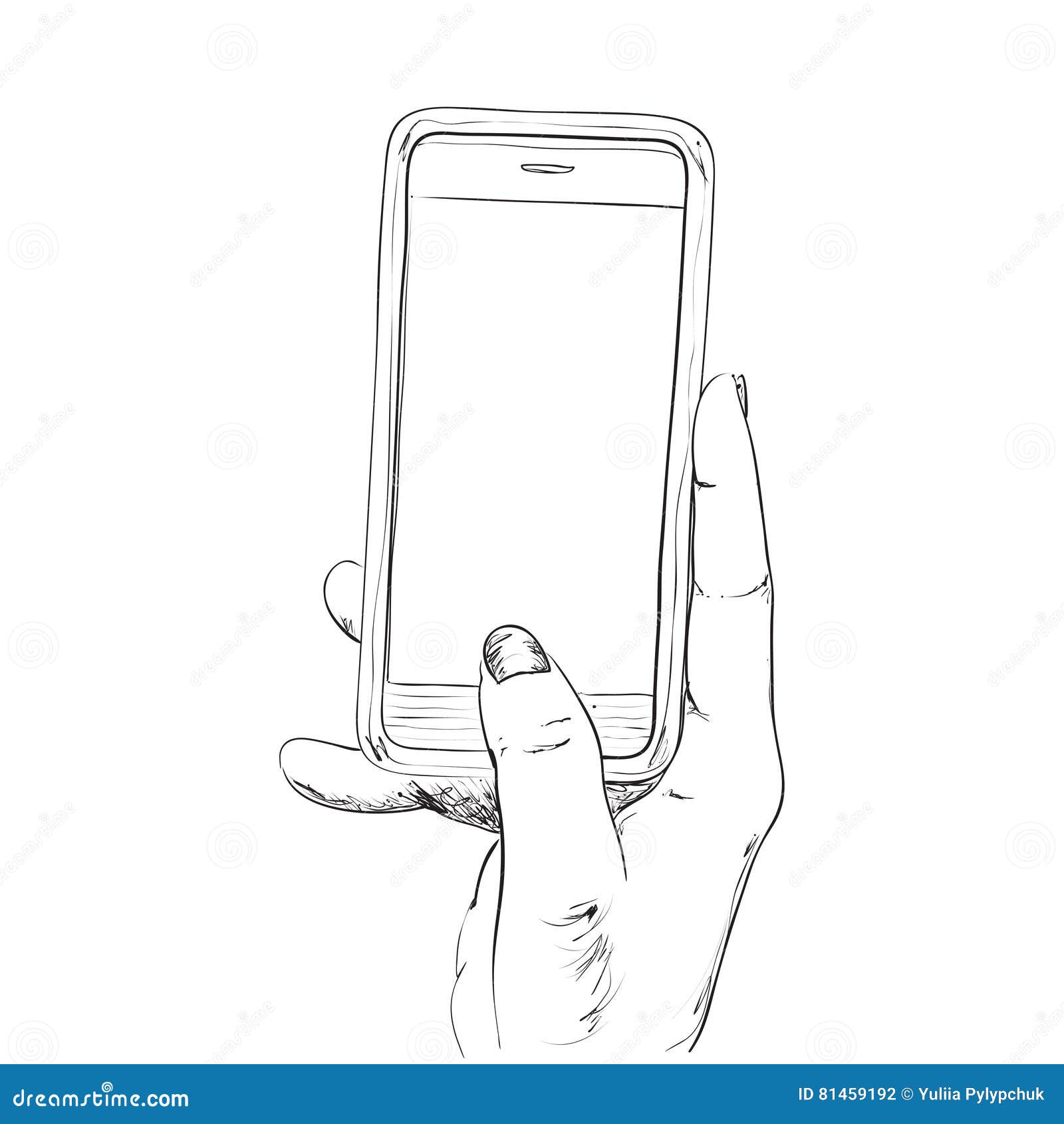 Hand Drawn Sketch of Mobile Phone Stock Vector Illustration of concept, sketch 81459192