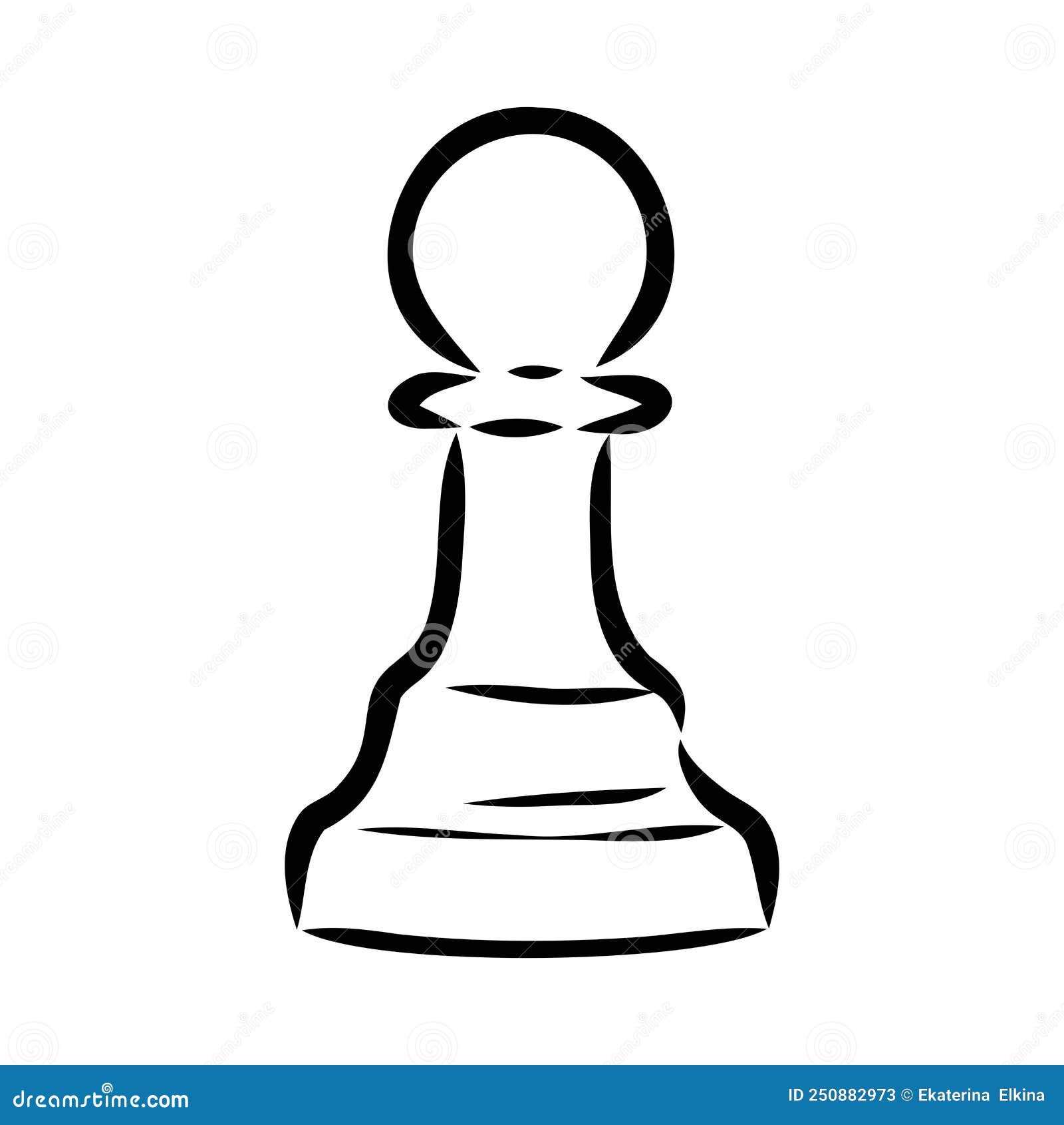 Chess game piece scribble Royalty Free Vector Image