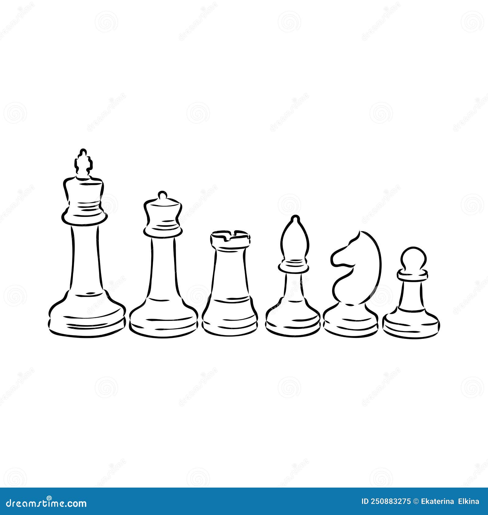 Chess game piece scribble Royalty Free Vector Image