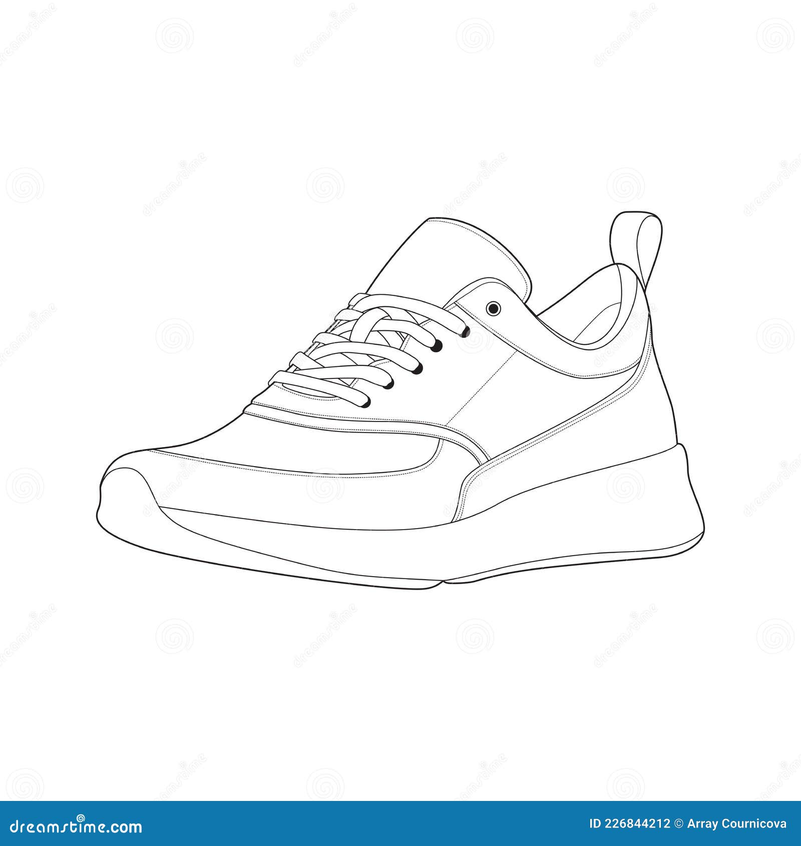 Hand Drawn Sketch of Shoes, Sneakers for Summer. Vector Stock ...