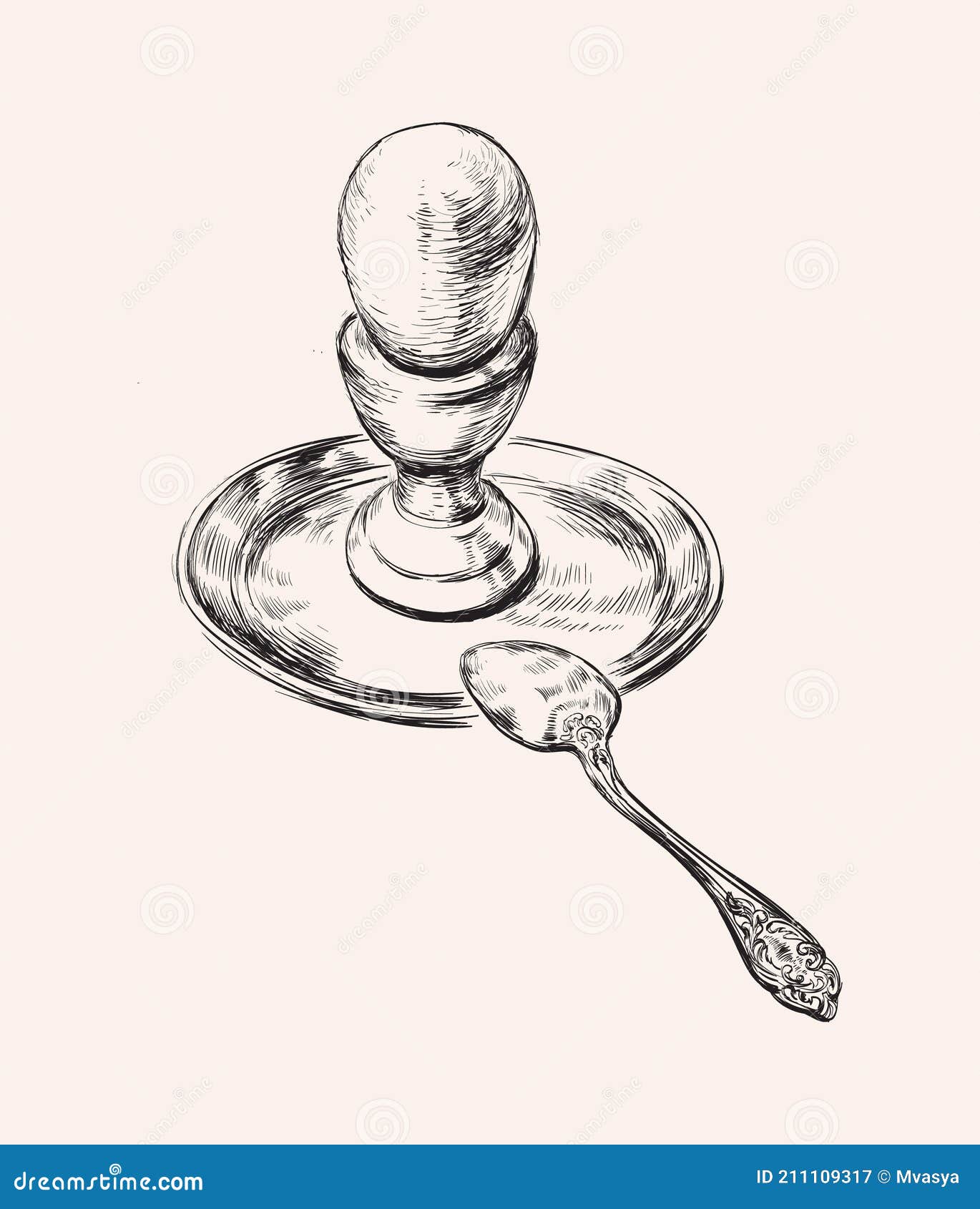 Hand Drawn Sketch Soft Egg Breakfast Drawing Vector Illustration Stock