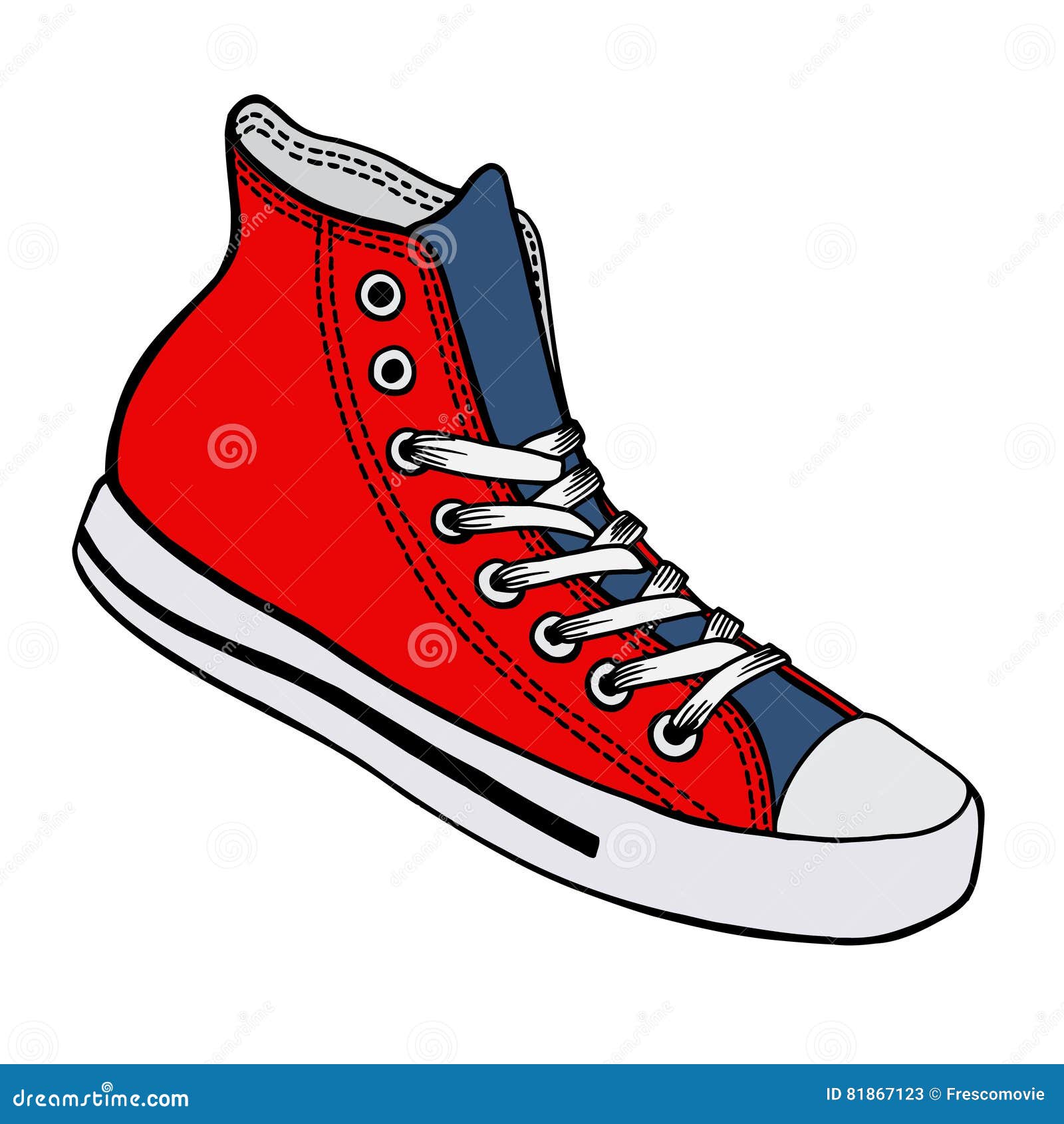 Hand drawn sneakers. stock vector. Illustration of background - 81867123