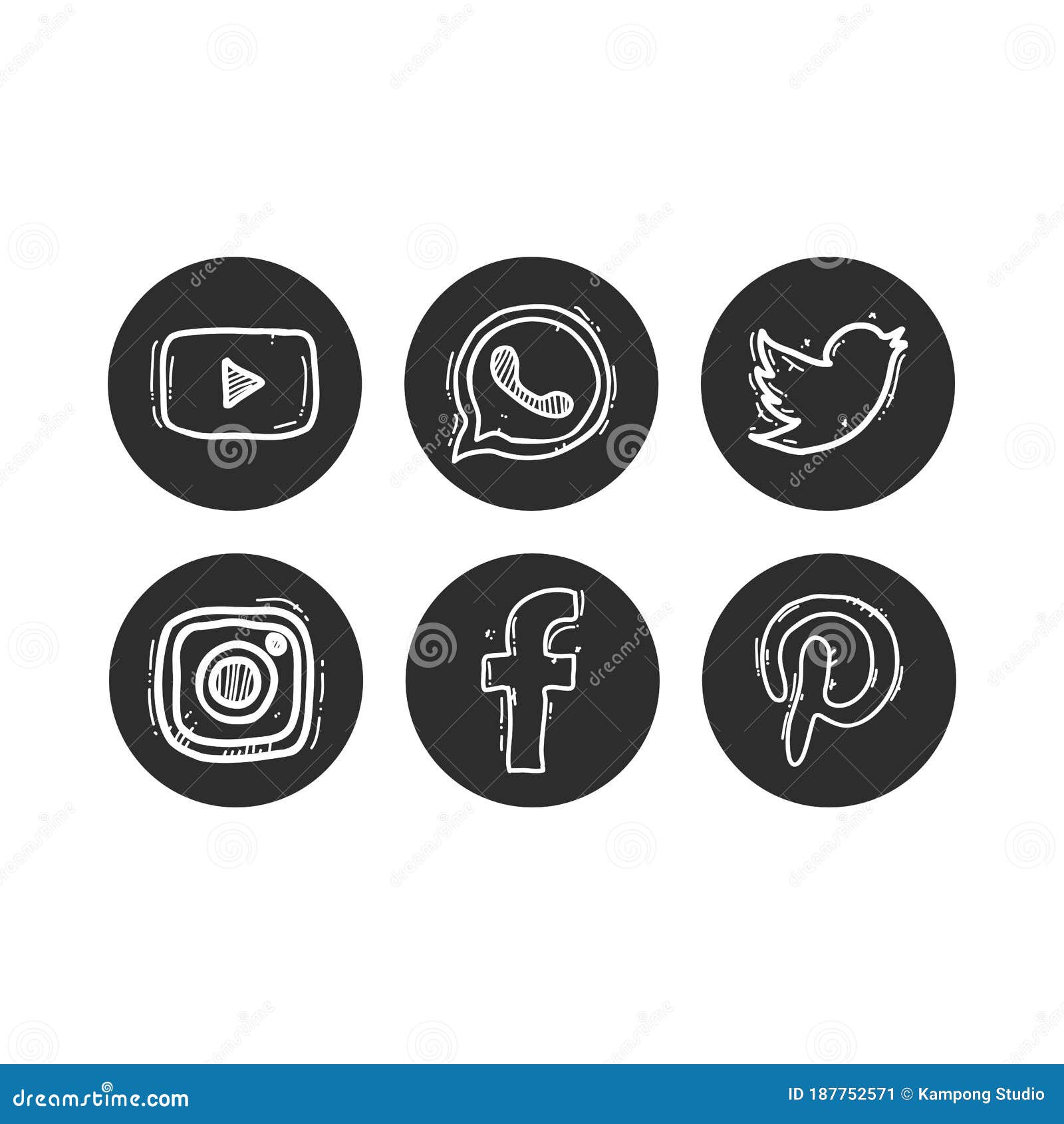 Hand Drawn Social Media Icon Editorial Photo Illustration of