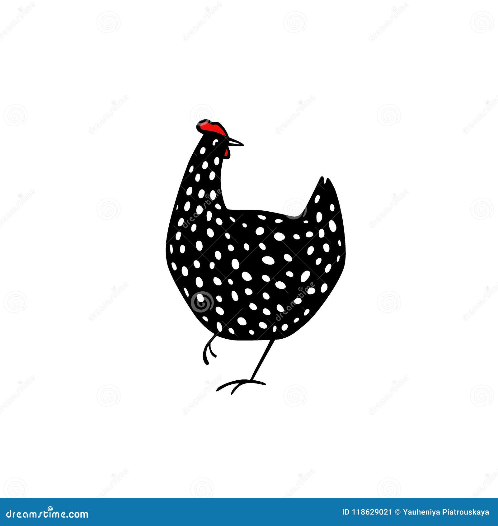 Hand drawn speckled hen stock vector. Illustration of logo - 118629021
