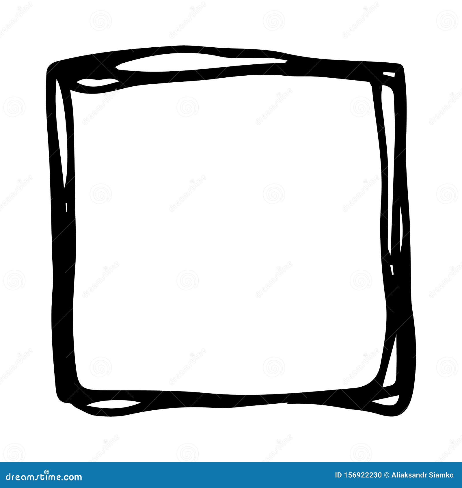 Hand Drawn Square Doodle Icon. Hand Drawn Black Sketch. Sign Cartoon