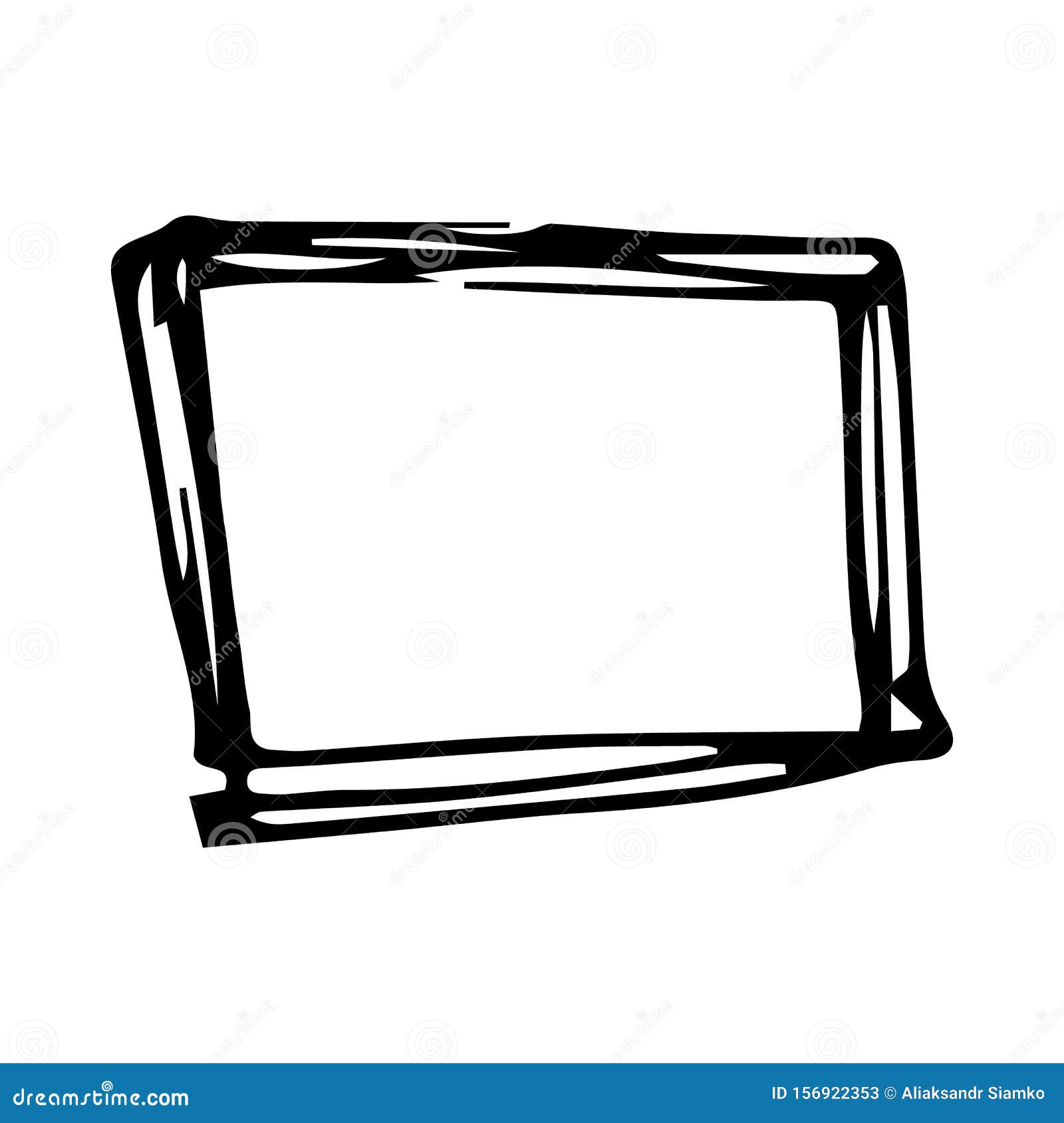 Hand Drawn Square Doodle Icon. Hand Drawn Black Sketch. Sign Cartoon