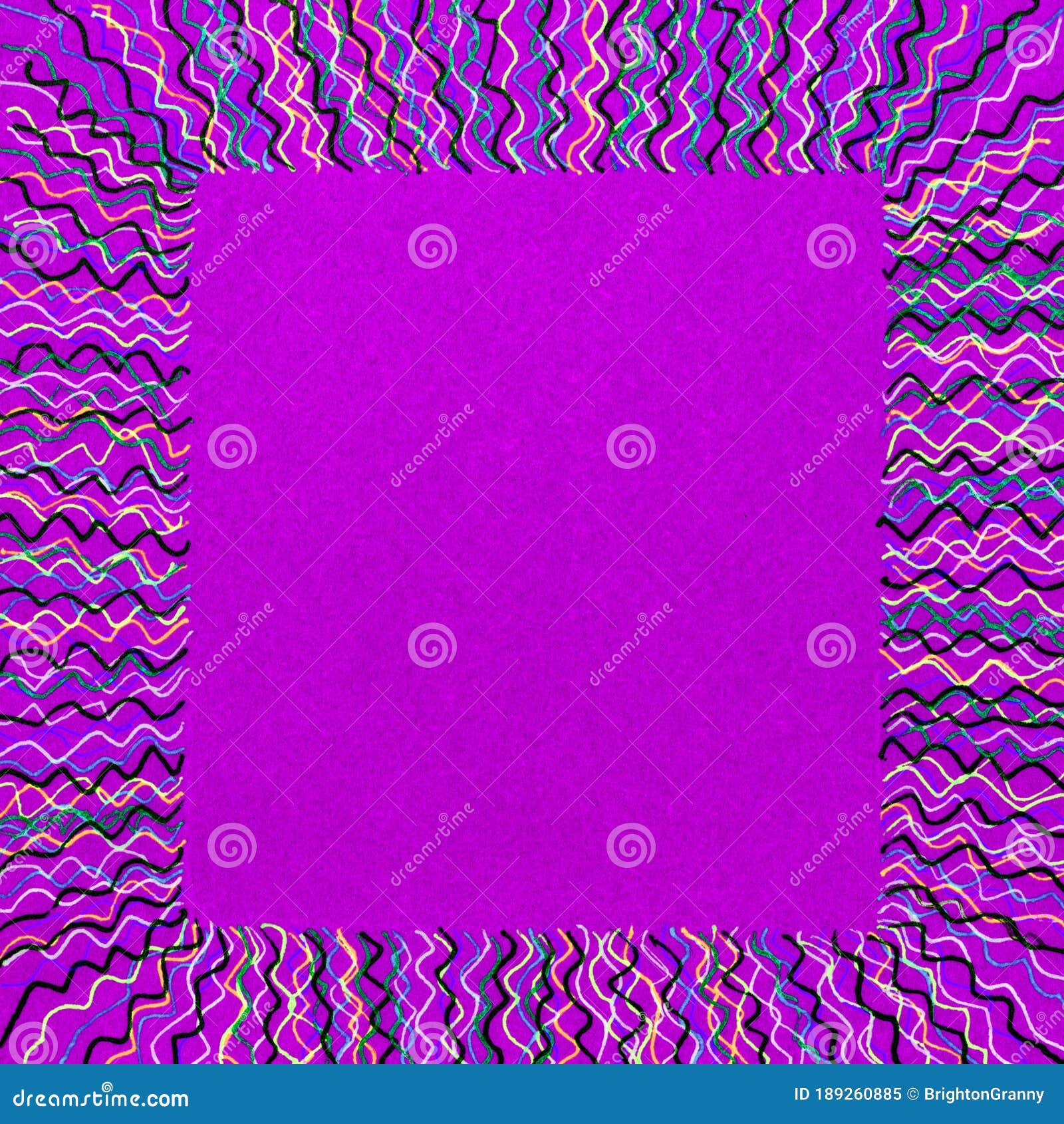 a square frame of squiggles and blank center.