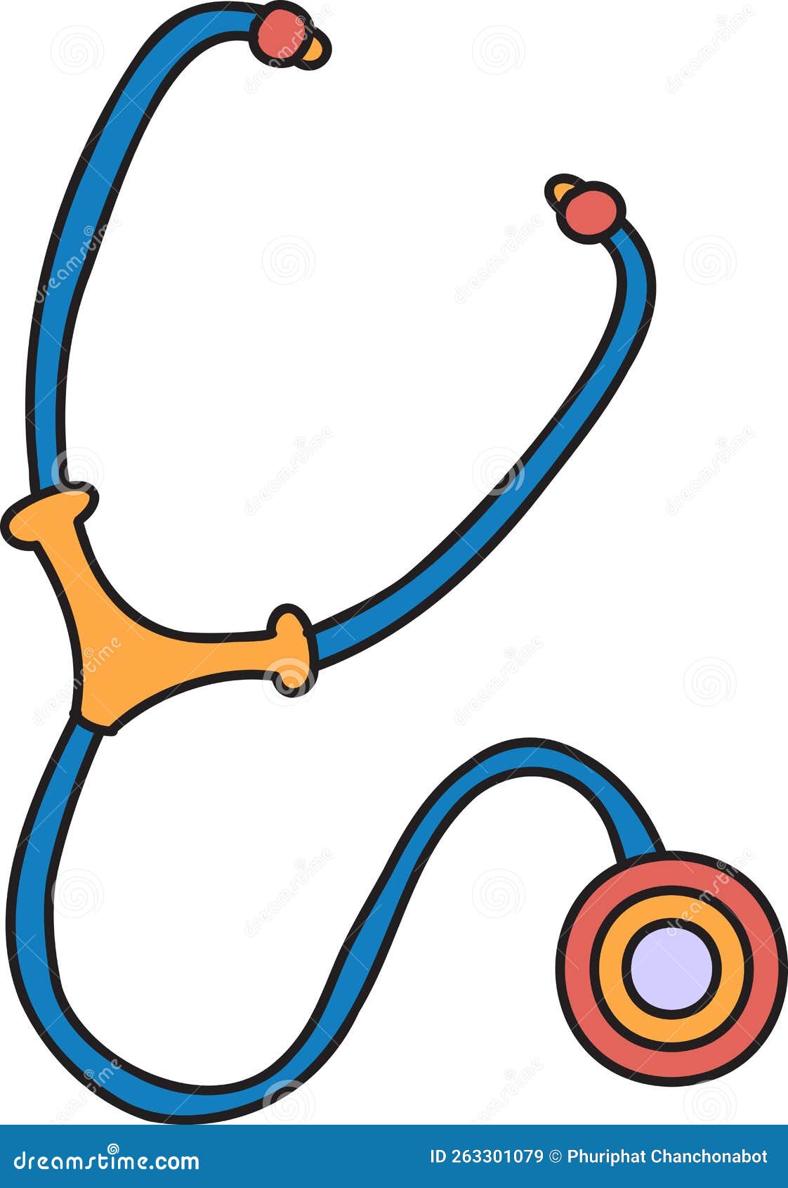 Hand Drawn Stethoscope Illustration Stock Vector Illustration of