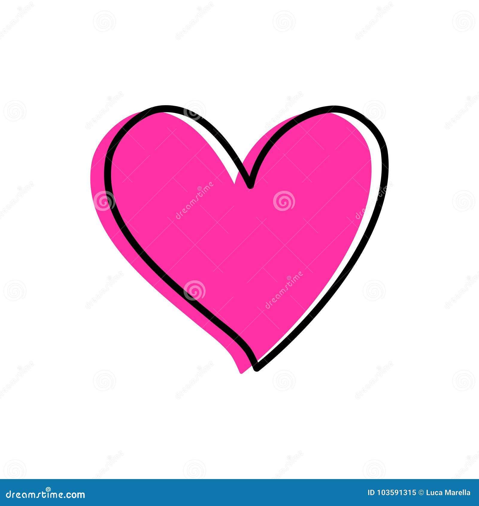 Hand Drawn Style Pink Heart Stock Vector - Illustration of celebration,  event: 103591315