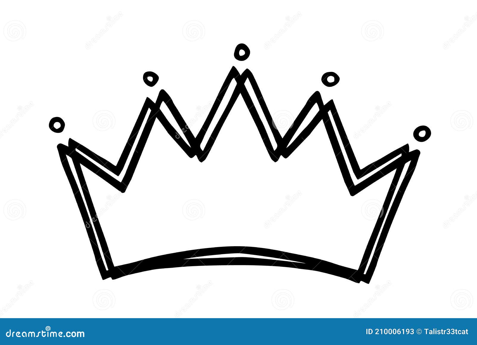 Hand Drawn Stylized Crown Design Hand Painted with Ink Pen Stock Vector ...