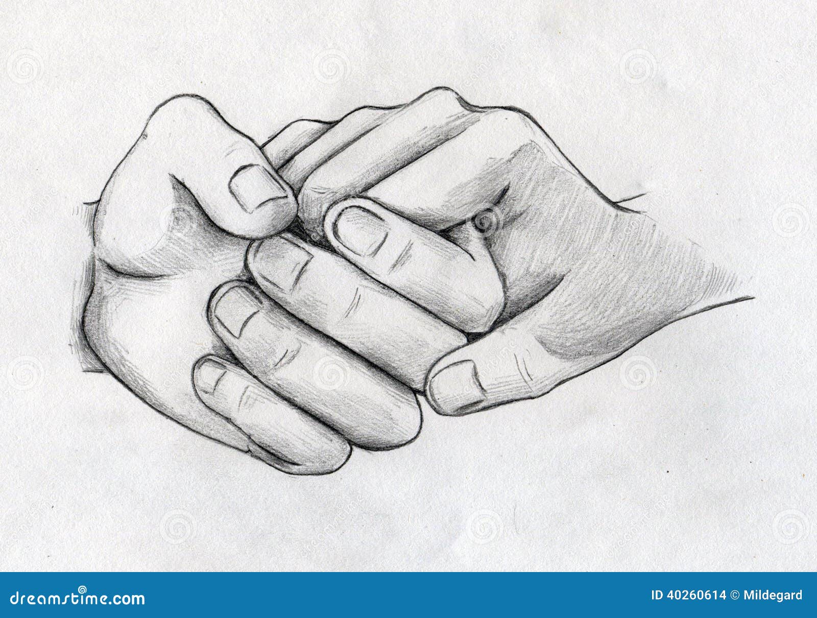 hand drawn tender hands sketch