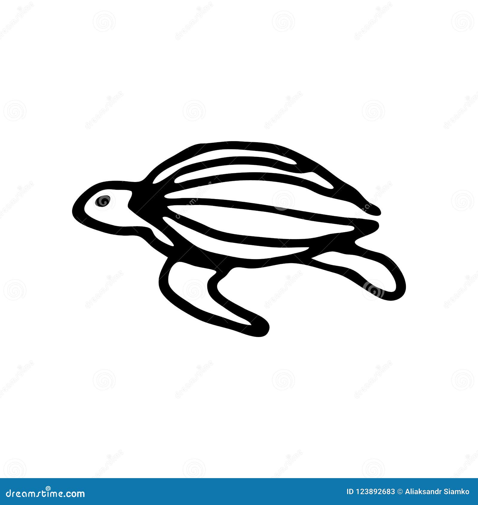 hand drawn turtle doodle. sketch style icon. decoration .