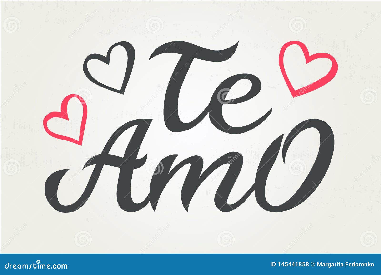 Hand Drawn Typography Lettering Te Amo. Te Amo - I Love You in ...