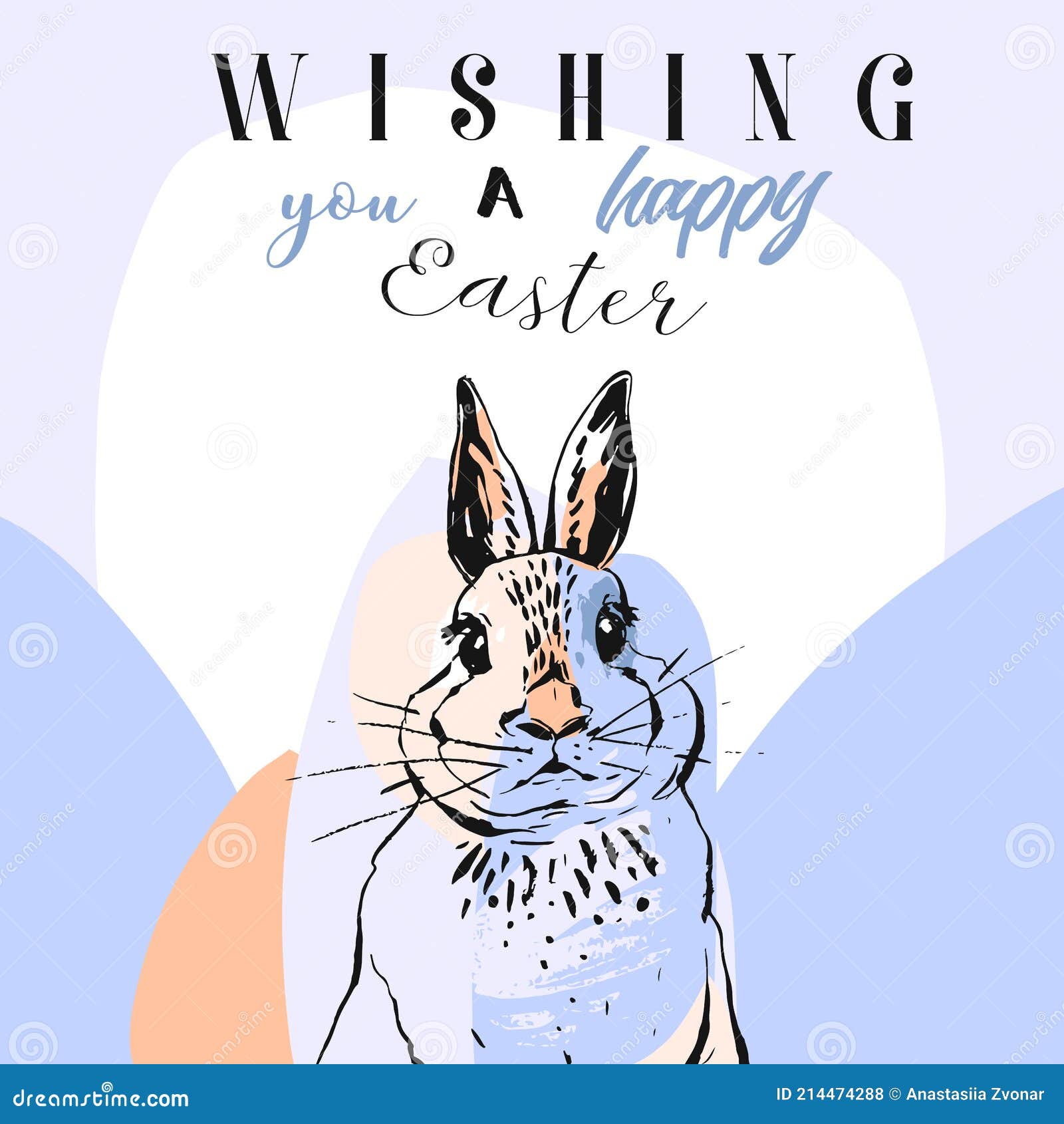 Hand Drawn Vector Abstract Collage Funny Poster with Realistic Rabbit,Easter  Eggs and Happy Easter Quotes in Pastel Stock Vector - Illustration of  symbol, rabbit: 214474288