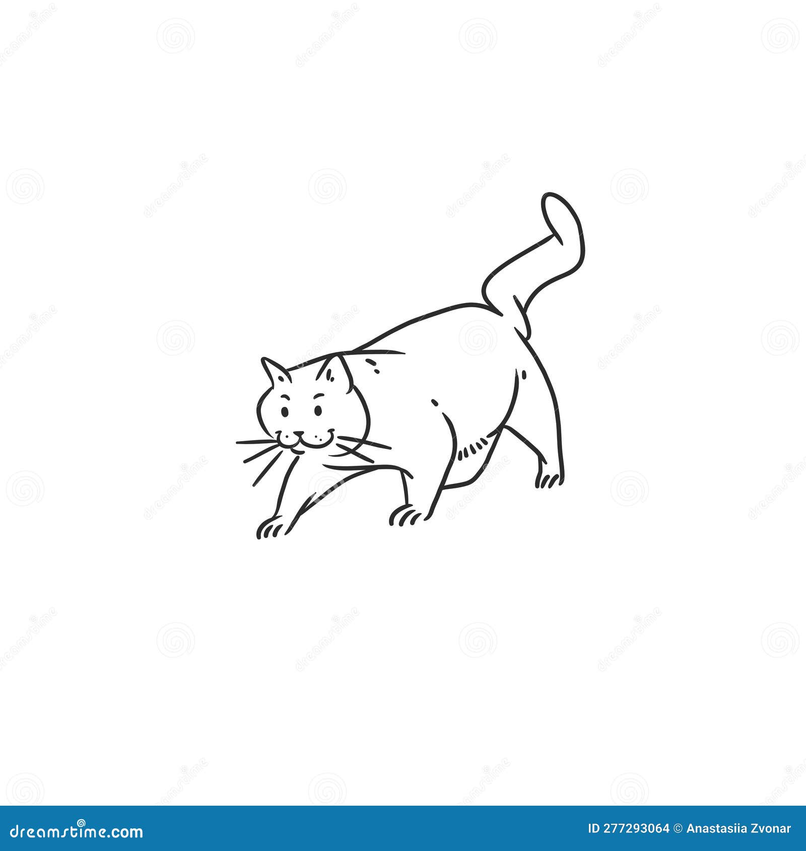 Cat icon. Outline vector illustration. Hand drawn style. Pets