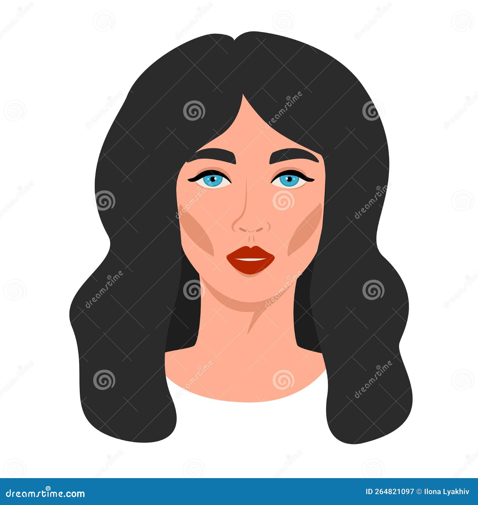 graphic  with retro vintage modern woman portrait with blue eyes