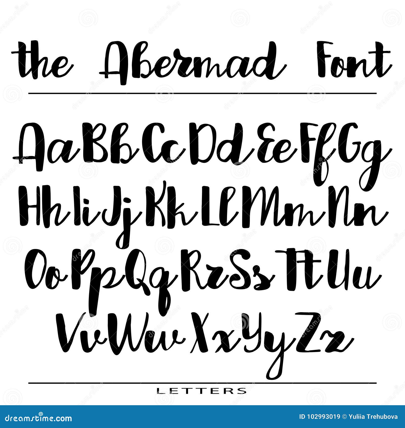 Hand Drawn Vector Alphabet. Calligraphy Letters for Your Design Stock