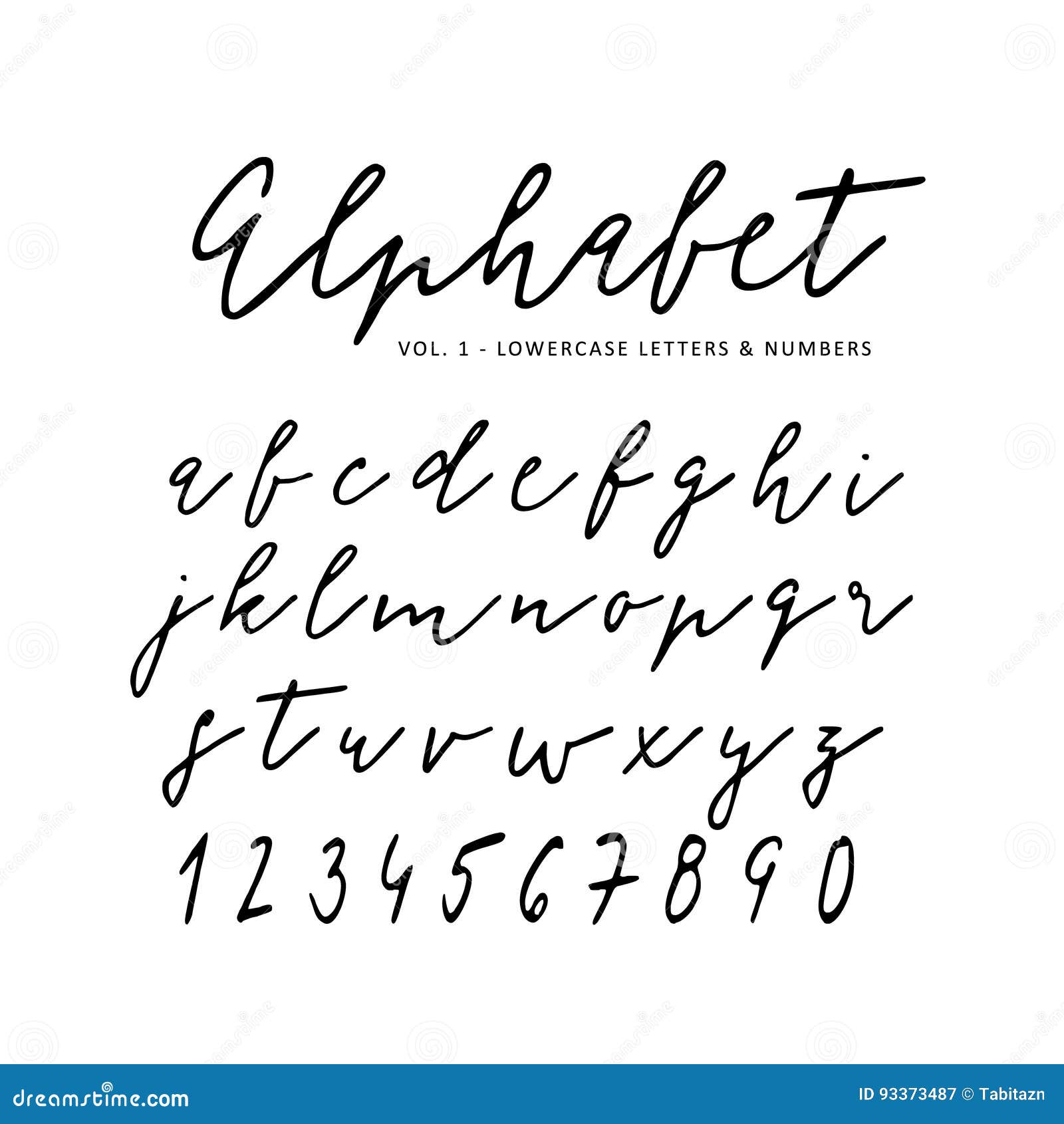 hand drawn  alphabet. signature script font.  letters written with marker, ink. calligraphy, lettering.
