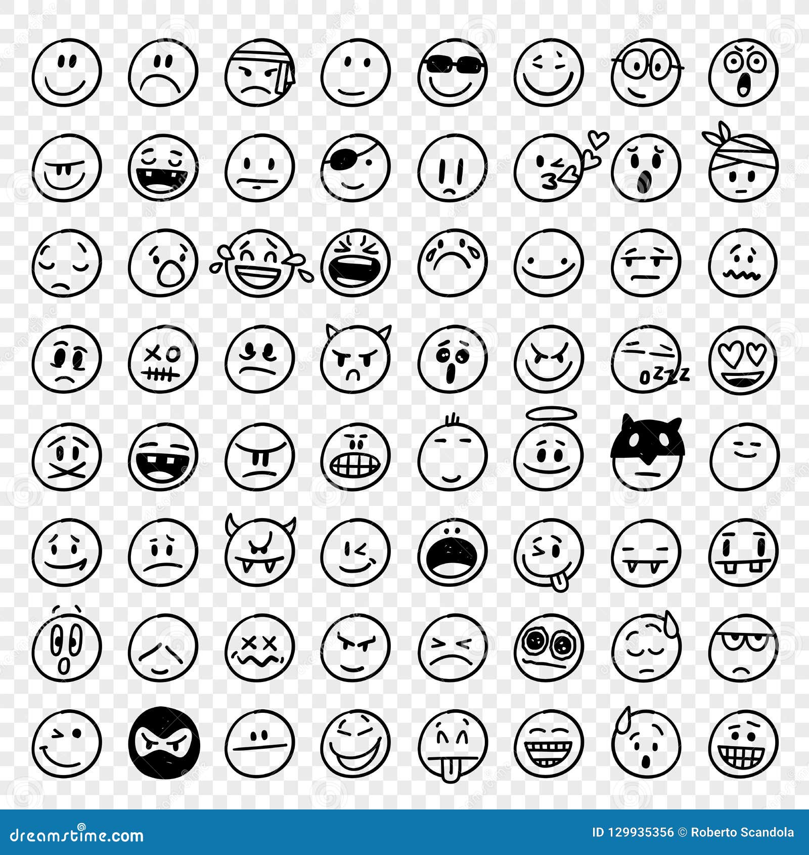 Free Vector  Hand drawn shocked emoji illustration