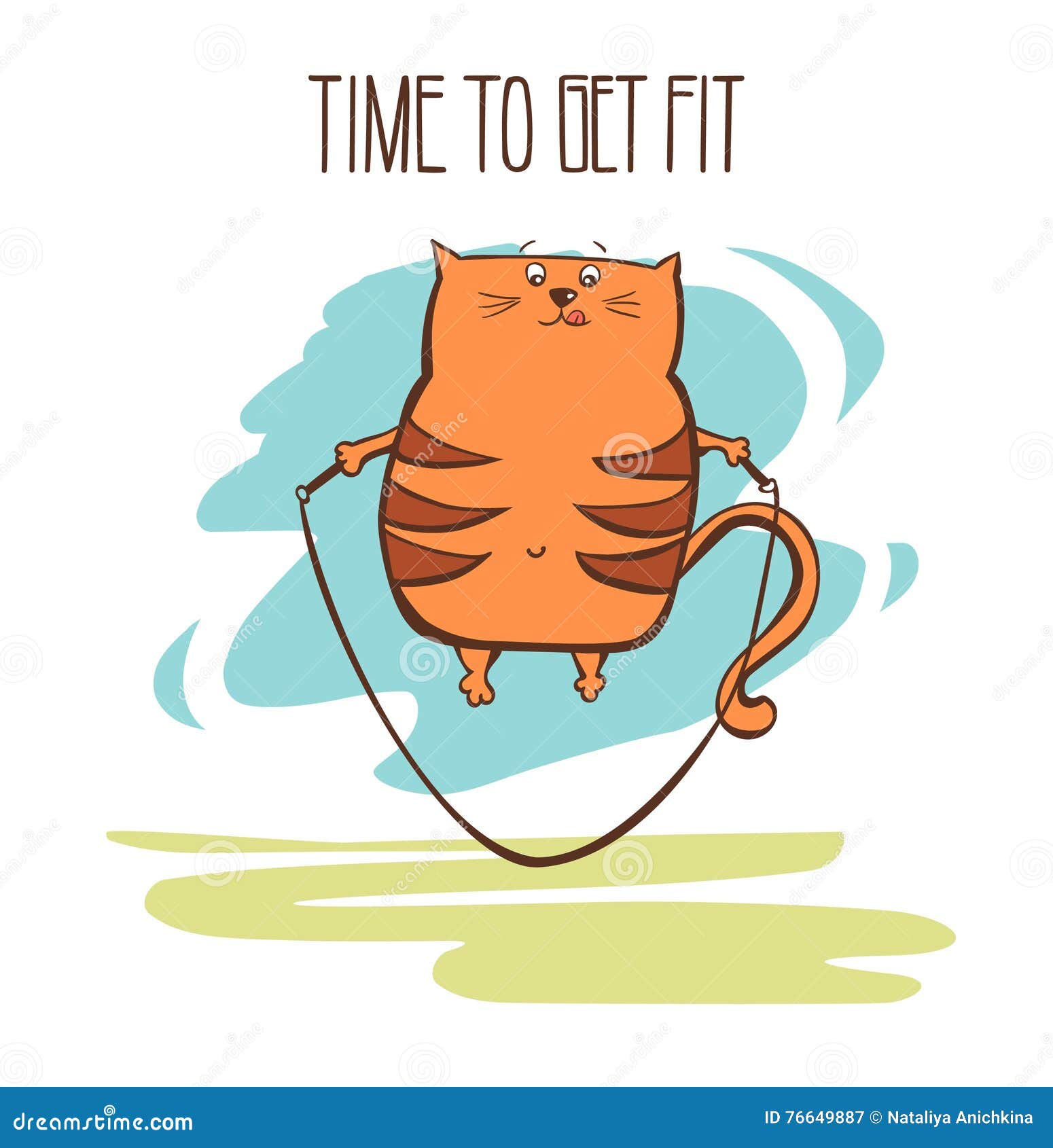 Cartoon Cat With Skipping Rope 17868131