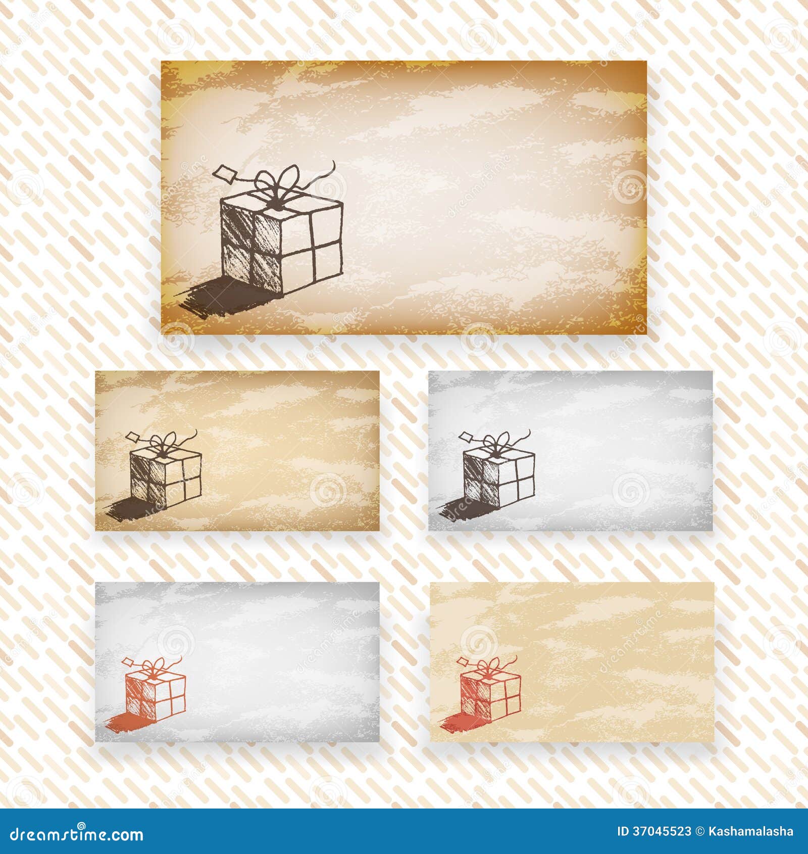 Hand Drawn Vector Greeting or Gift Card Designs Wi Stock Vector