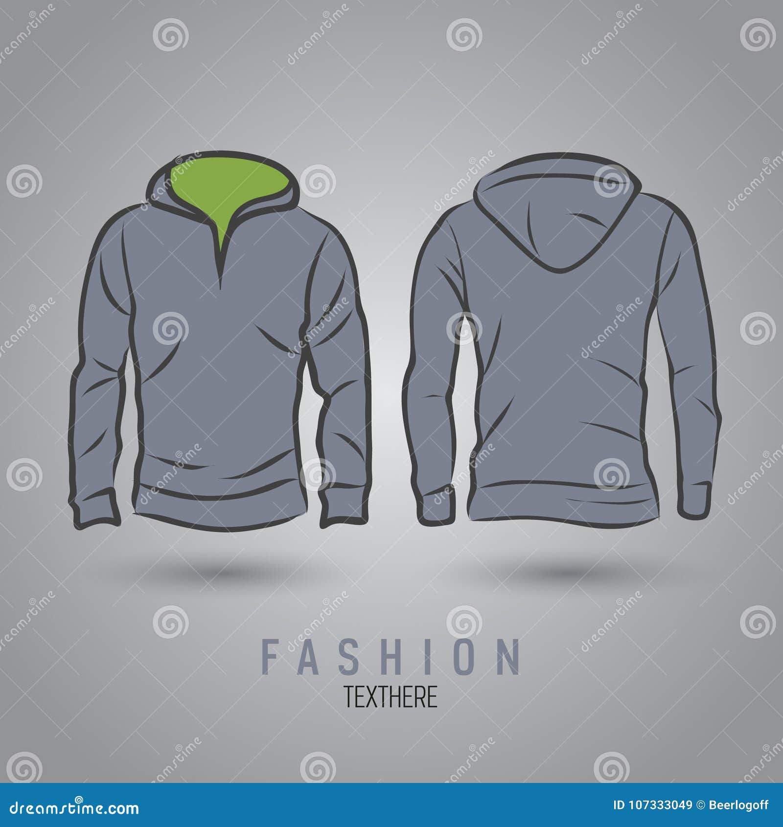 Download Hand-drawn Vector Hoody Template Mock Up And Showcase For ...