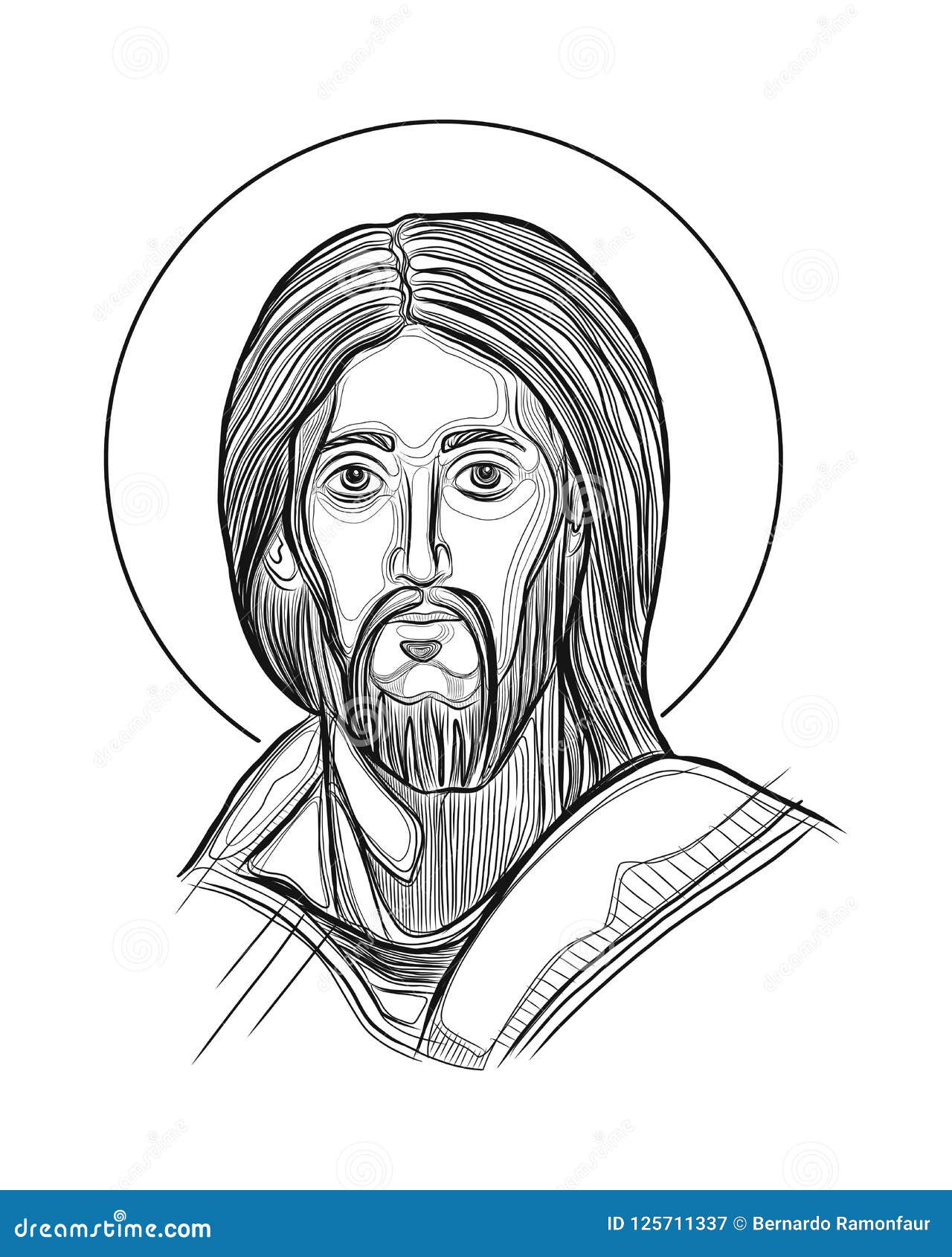 Jesus Christ Face Vector Digital Illustration Stock Vector ...