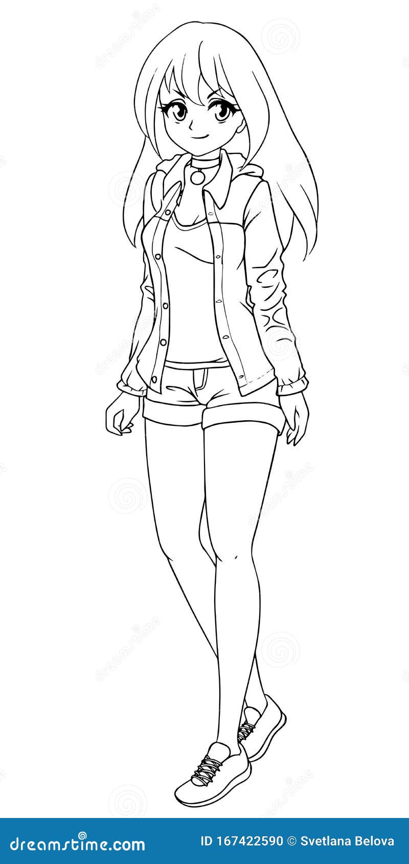   Anime Girl Coloring Pages Full Body Best