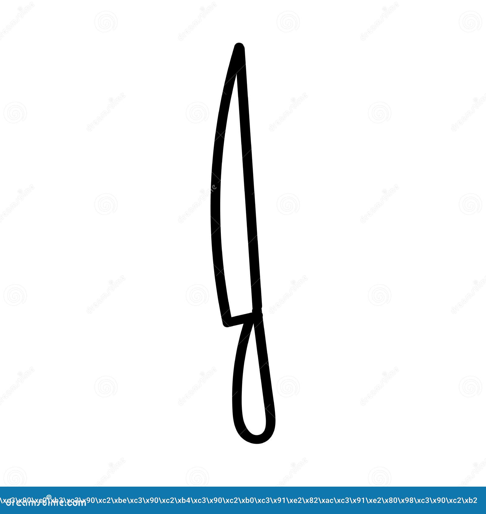 Hand Drawn Vector Illustration of Knife. Doodle Style Sketch. Stock Vector Illustration of