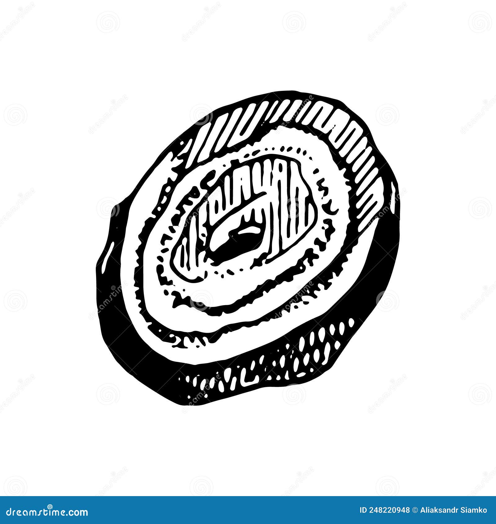 Hand Drawn Vector Illustration of Pork Steak Stock Vector