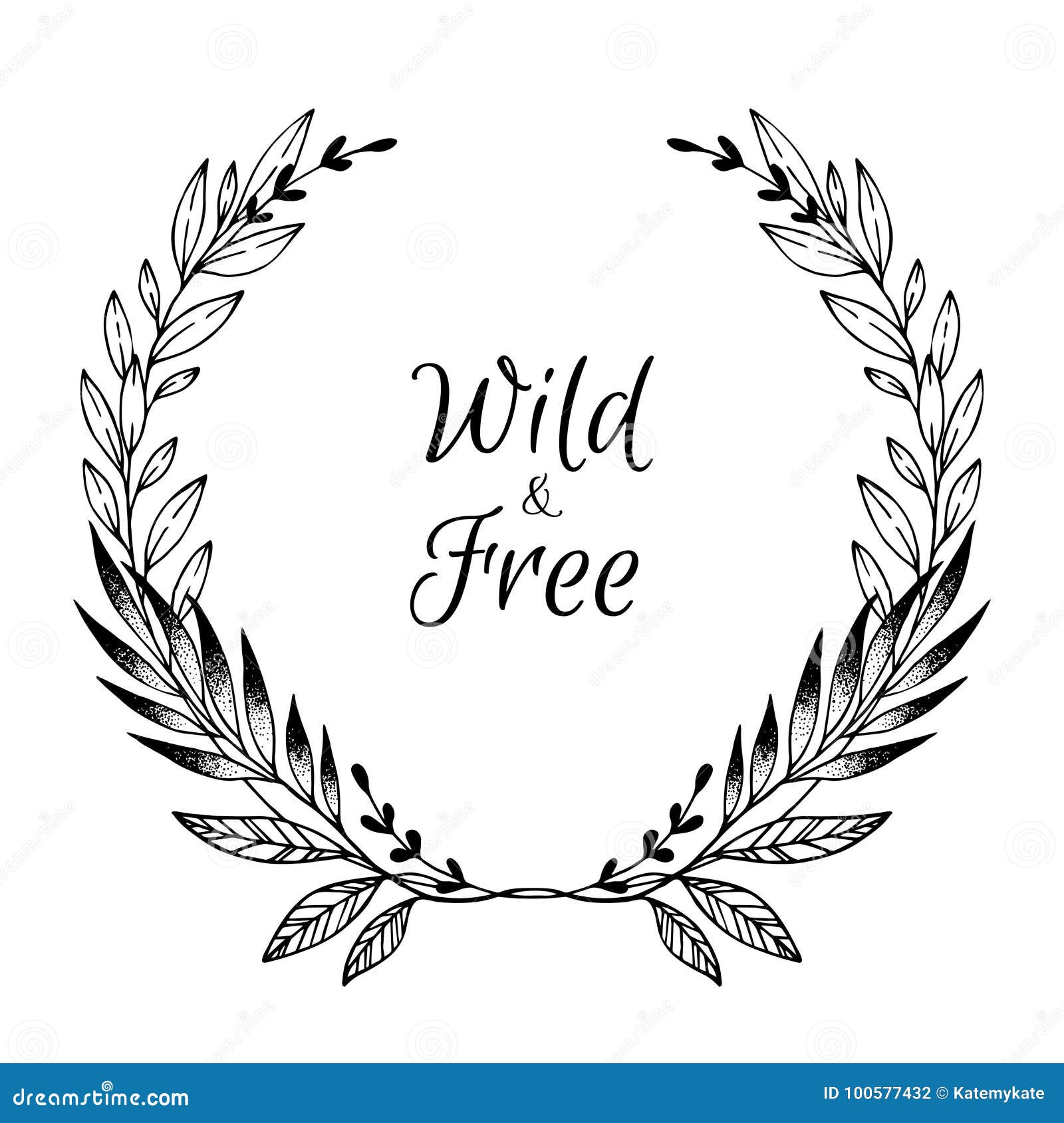 Download Hand Drawn Vector Illustration. Vintage Decorative Laurel ...