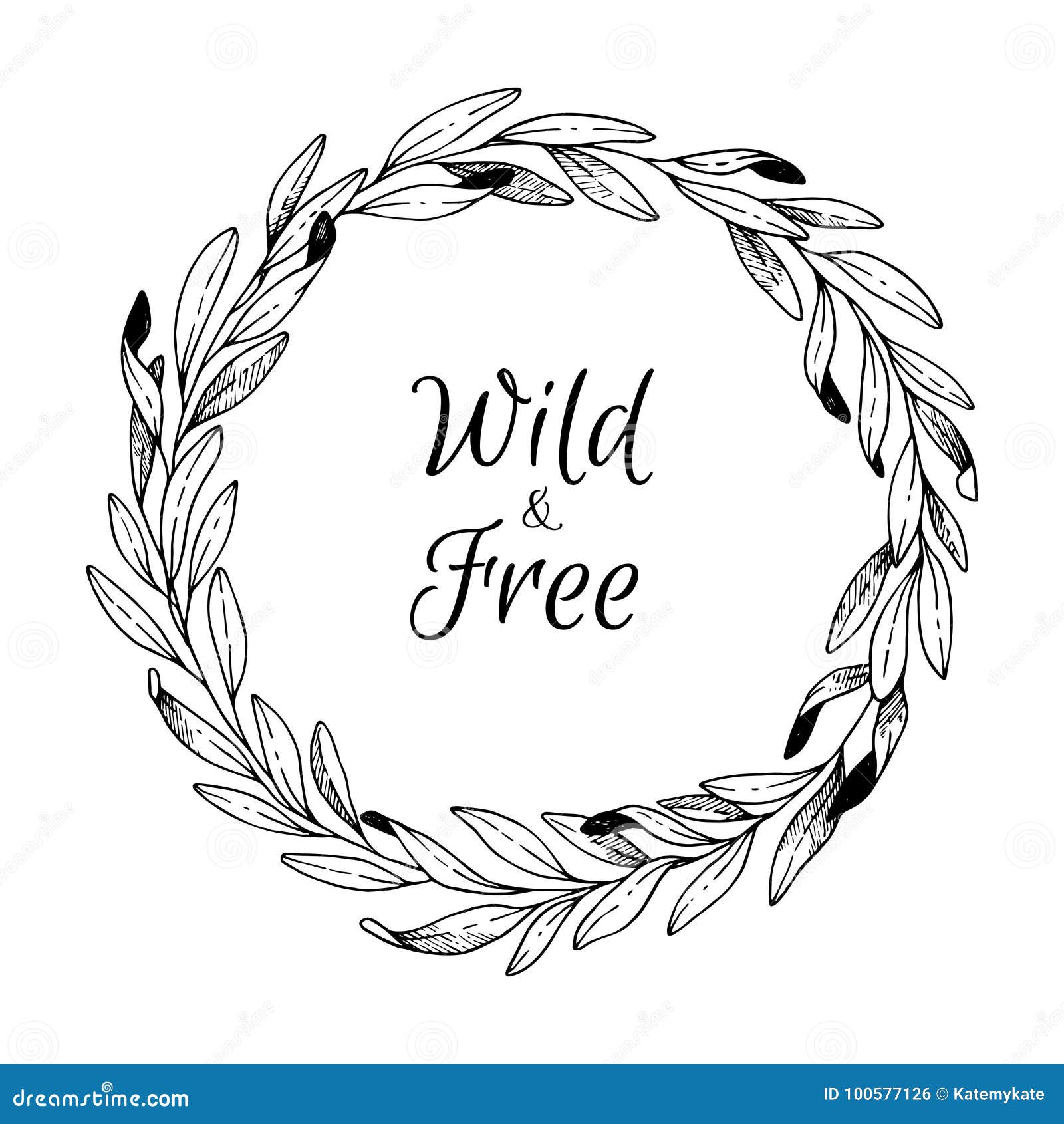 Download Hand Drawn Vector Illustration. Vintage Decorative Laurel Wreath Stock Vector - Illustration of ...