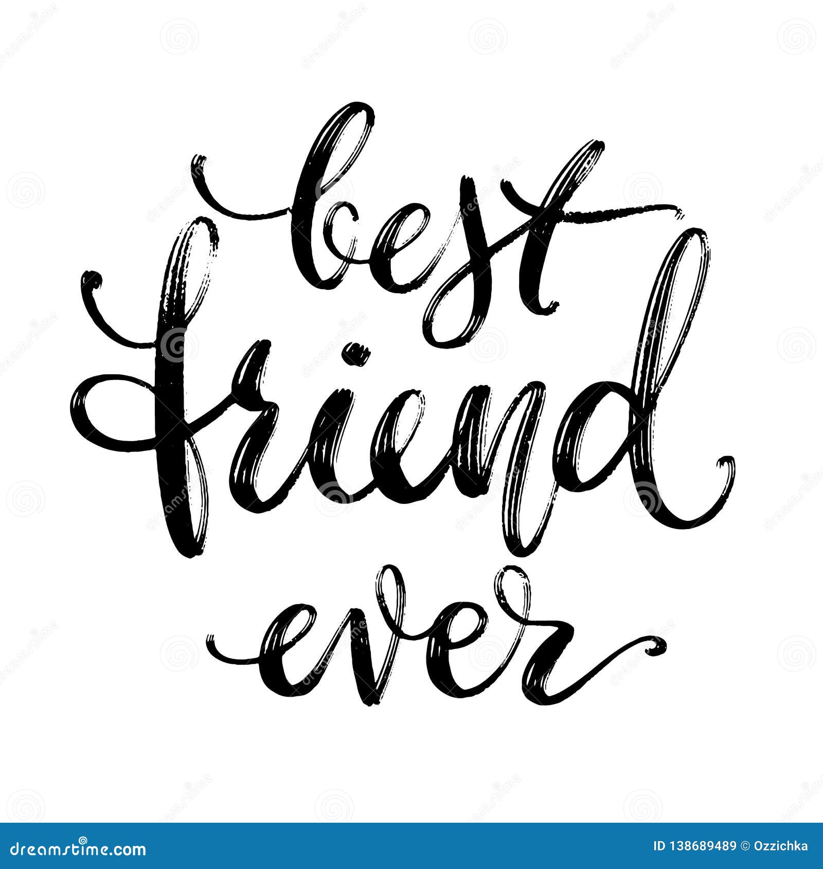 Download Hand Drawn Vector Lettering. Best Friend Ever Phrase By ...