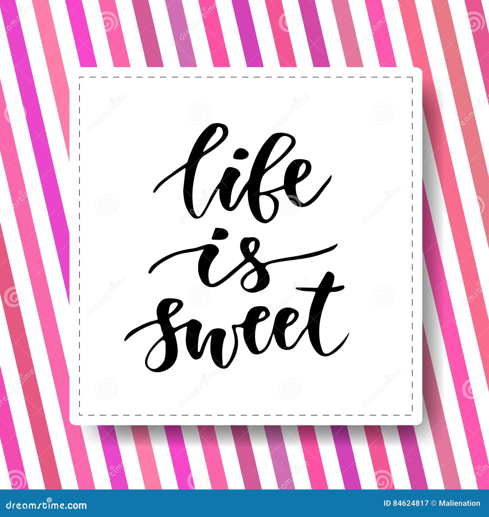 Download Hand Drawn Vector Lettering. Life Is Sweet. Motivational ...