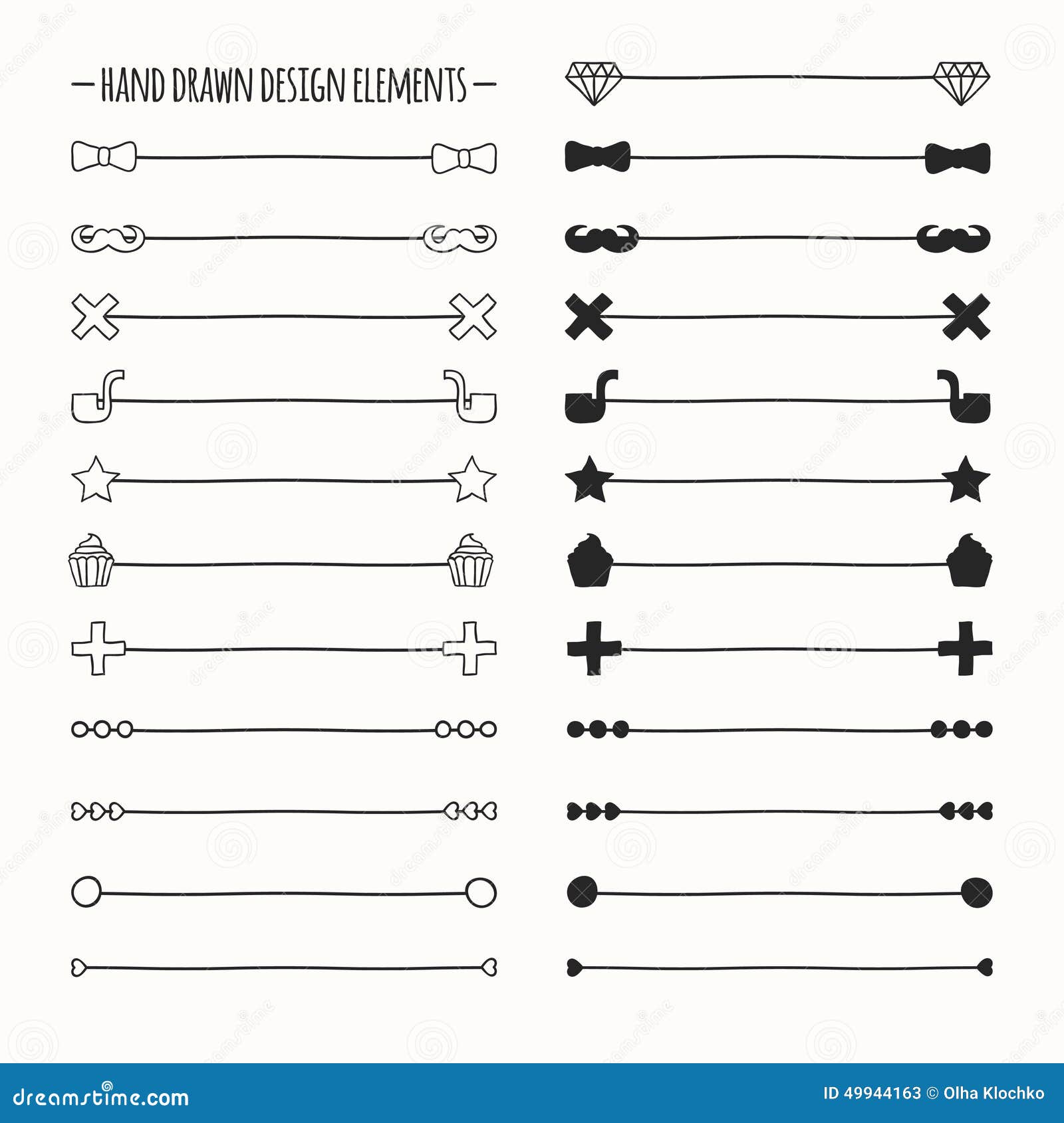 Download Hand Drawn Vector Line Border Set And Scribble Stock ...