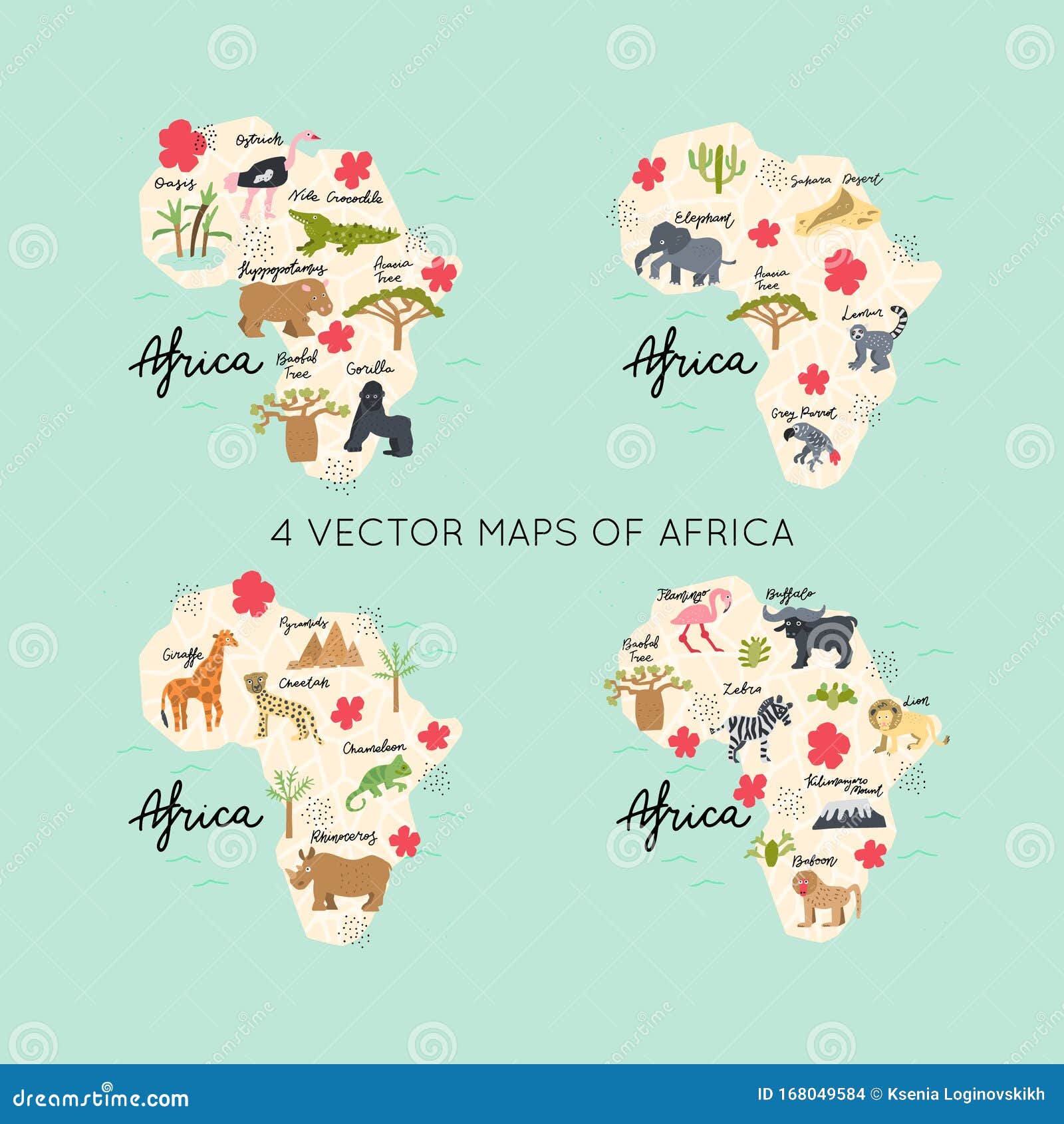 Hand Drawn Vector Map Colorful Landmarks Illustration Design Kids Poster Geography Drawing Scandinavian Style 168049584 