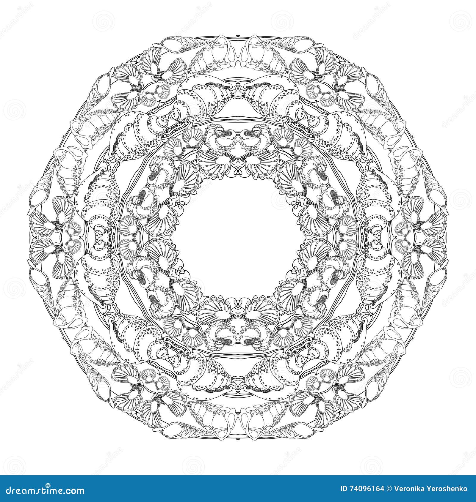 Download Nautical Mandala With Octopus Tentacles And Floral ...