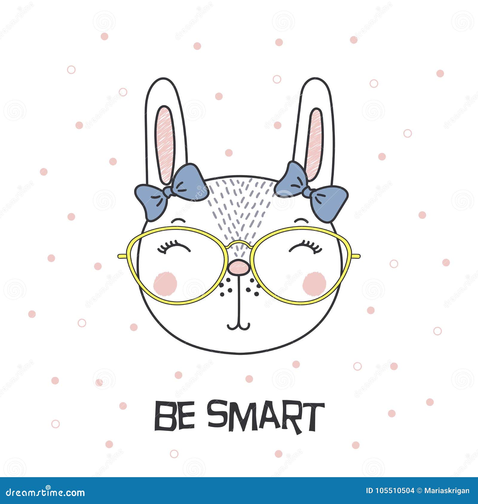 Download Cute bunny wearing glasses stock vector. Illustration of ...