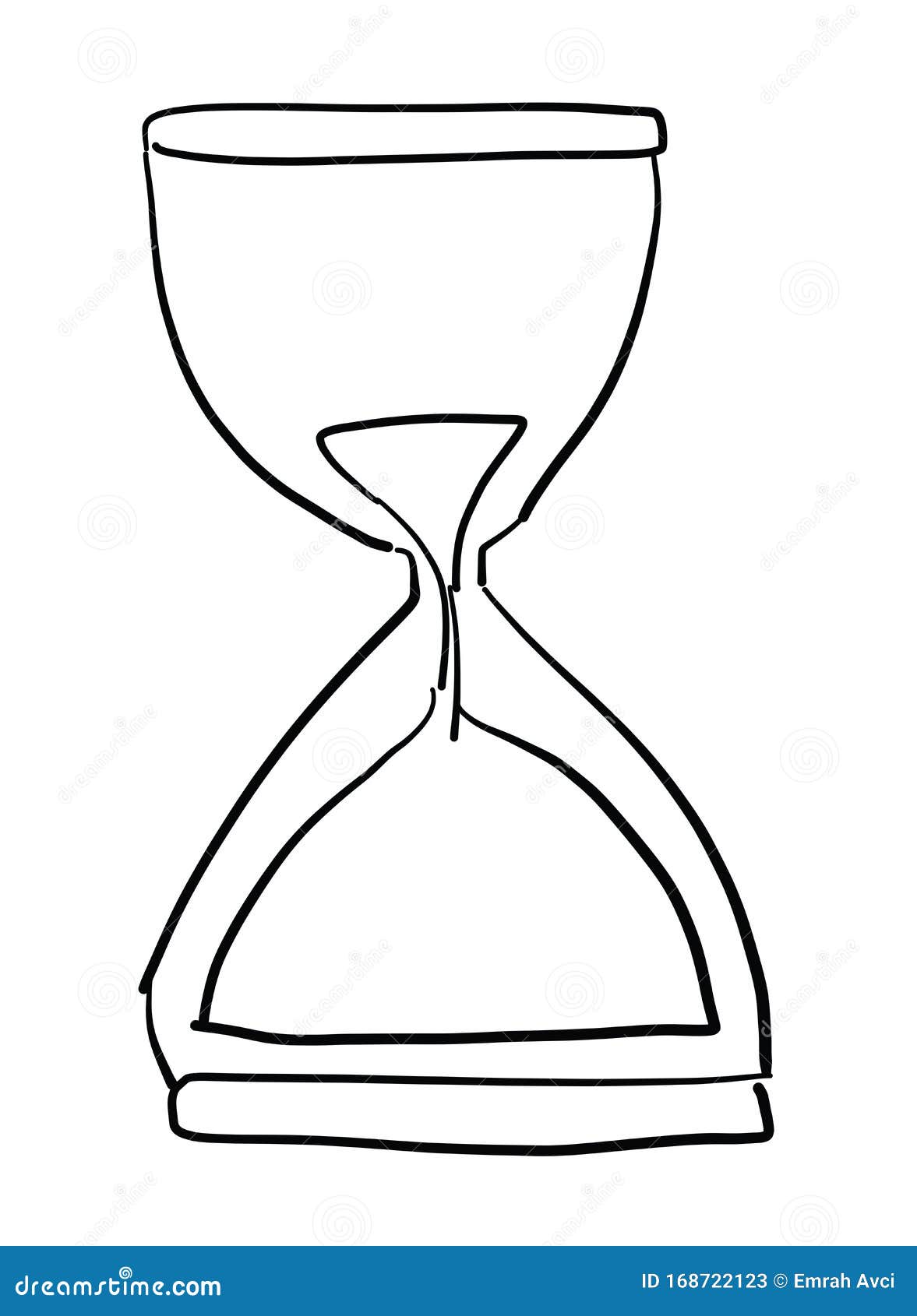 Hand Drawn Vector Sketch Illustration of Sand Watch Stock Vector