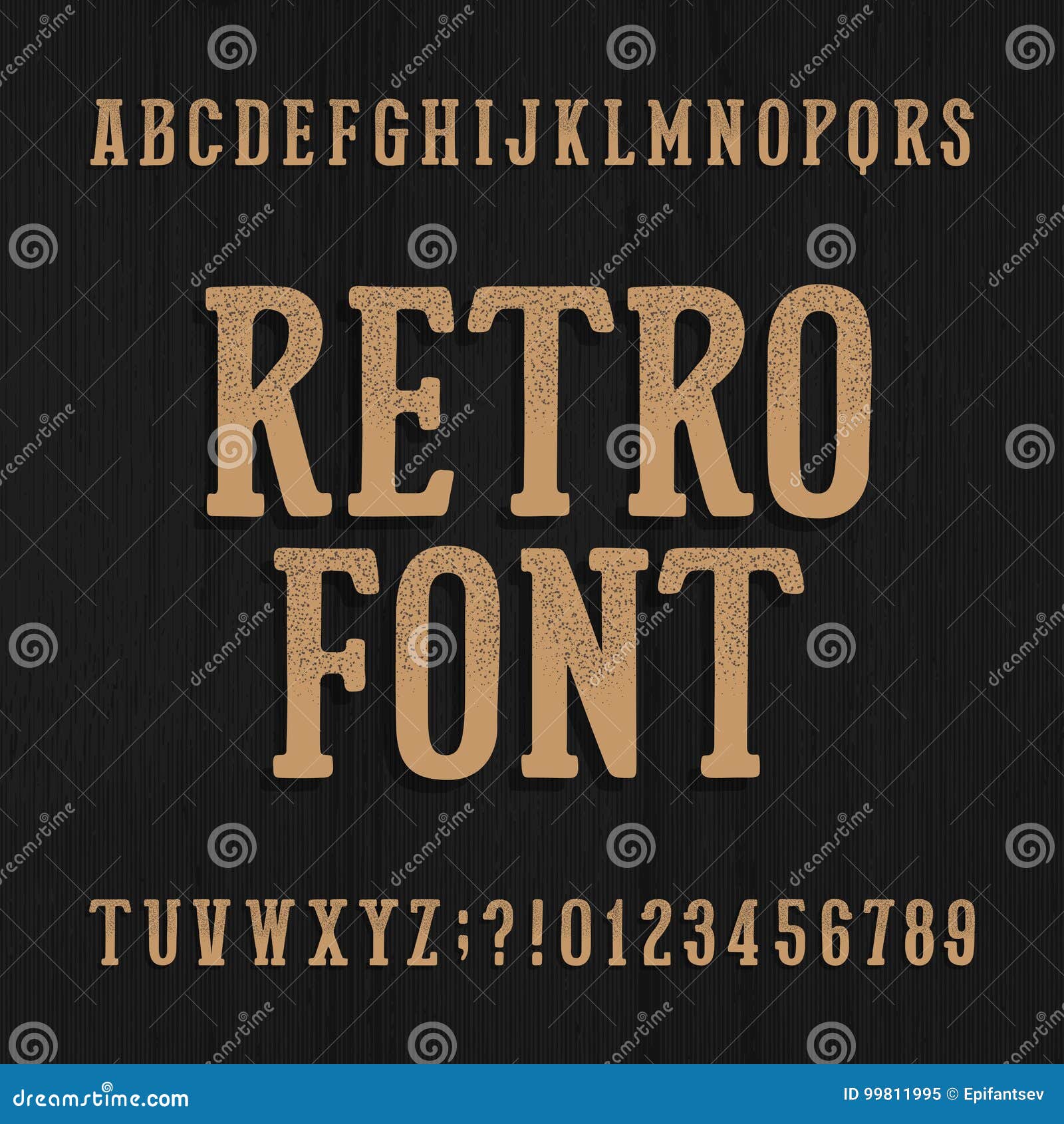 Hand Drawn Vintage Typeface. Retro Alphabet Font. Type Letters and ...