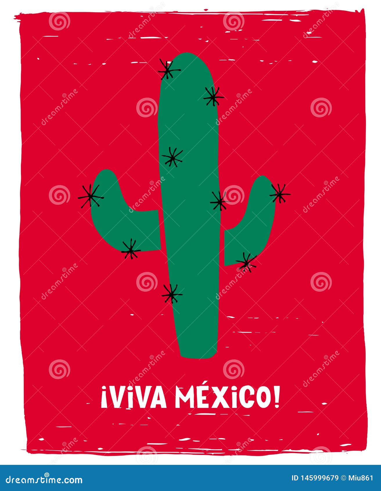 Hand Drawn Viva Mexico Long Live Mexico Vector Poster