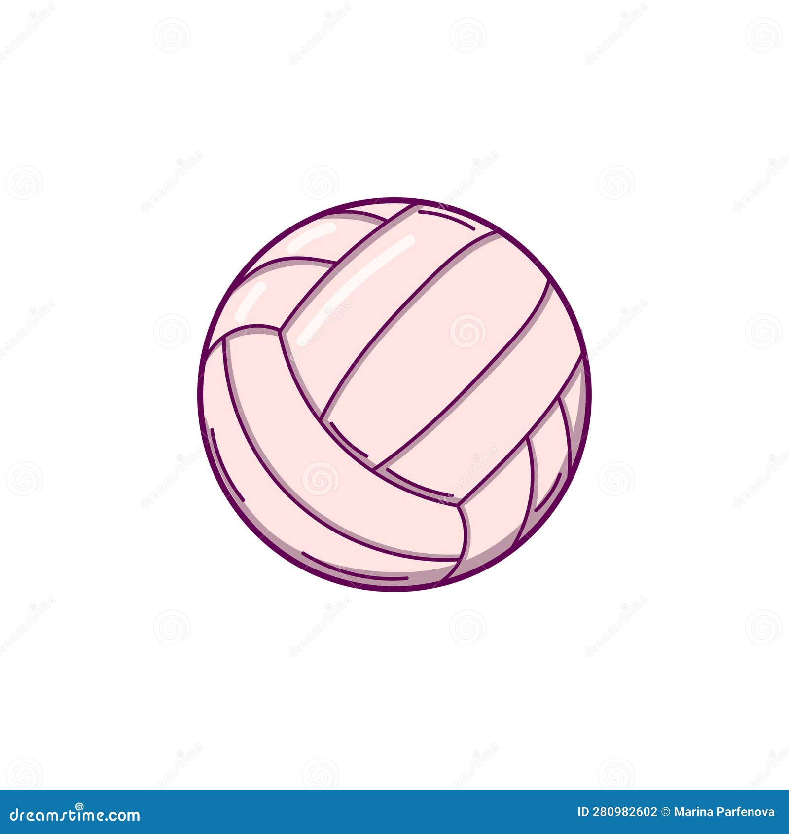 Hand Drawn Volleyball Ball in Doodle Style Isolated on White Background ...