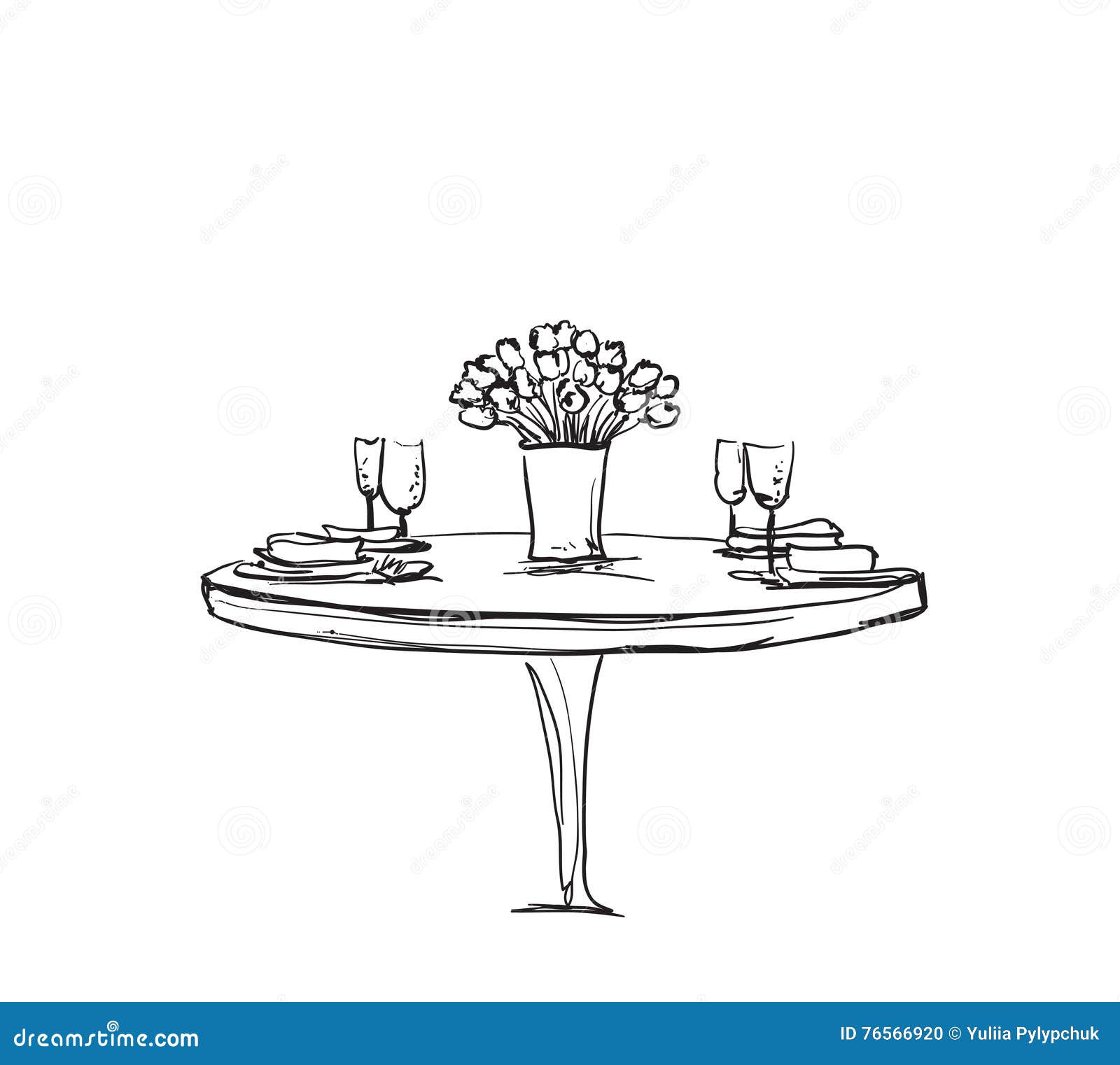 Premium Vector  Hand drawn wares romantic dinner food and drink on table