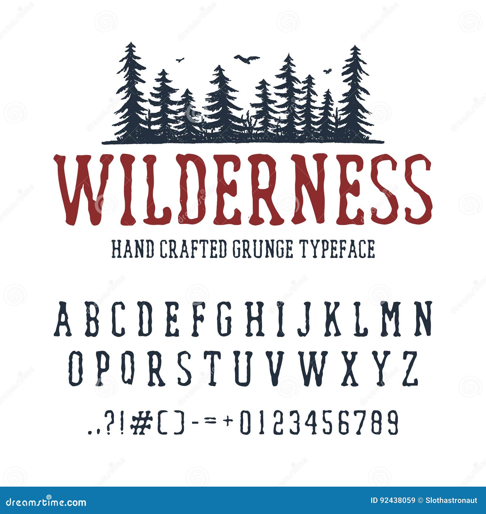 hand drawn wilderness font.
