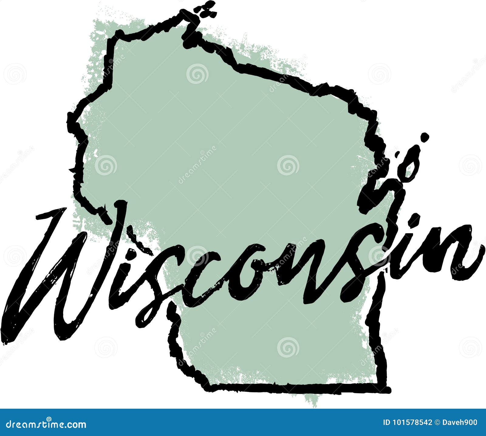 hand drawn wisconsin state sketch