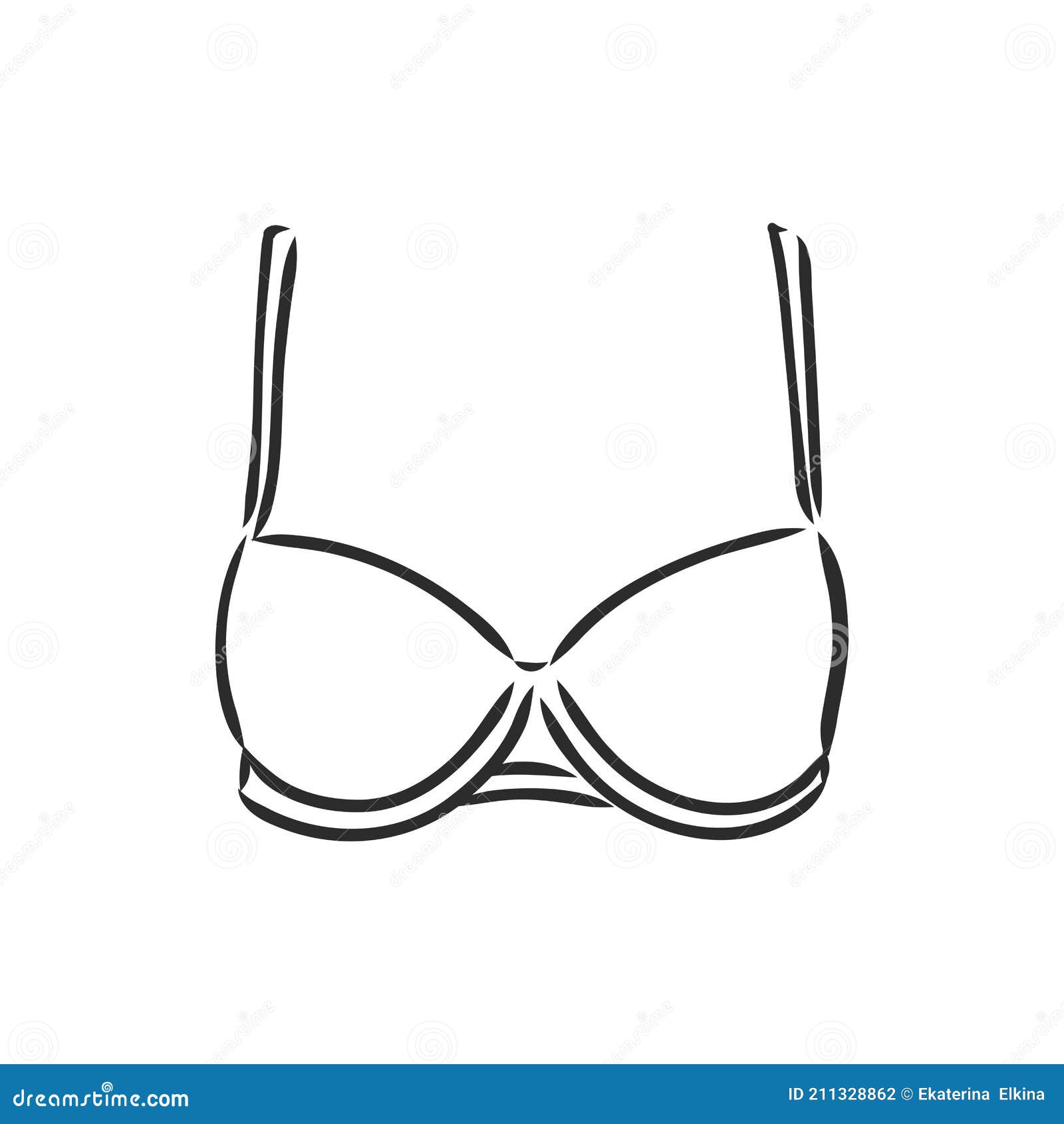 Hand Drawn Women S Bra Sketch Symbol Isolated on White Background ...