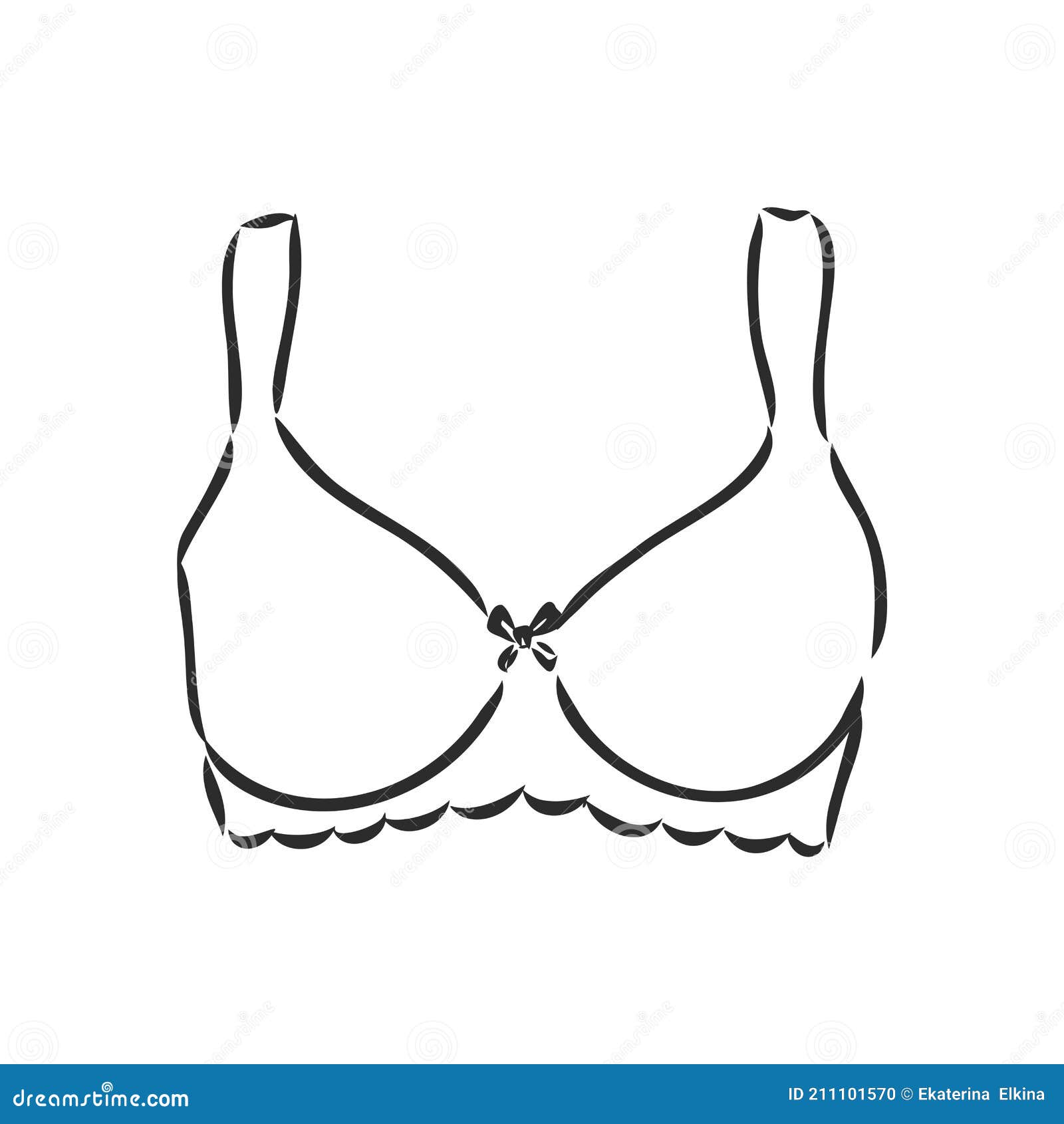 Premium Vector  Hand drawn women s bra sketch symbol isolated