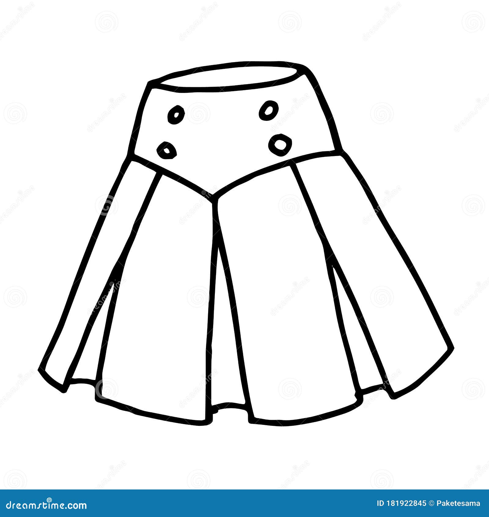 Hand Drawn Women Skirt Doodle Isolated on White Background Stock ...