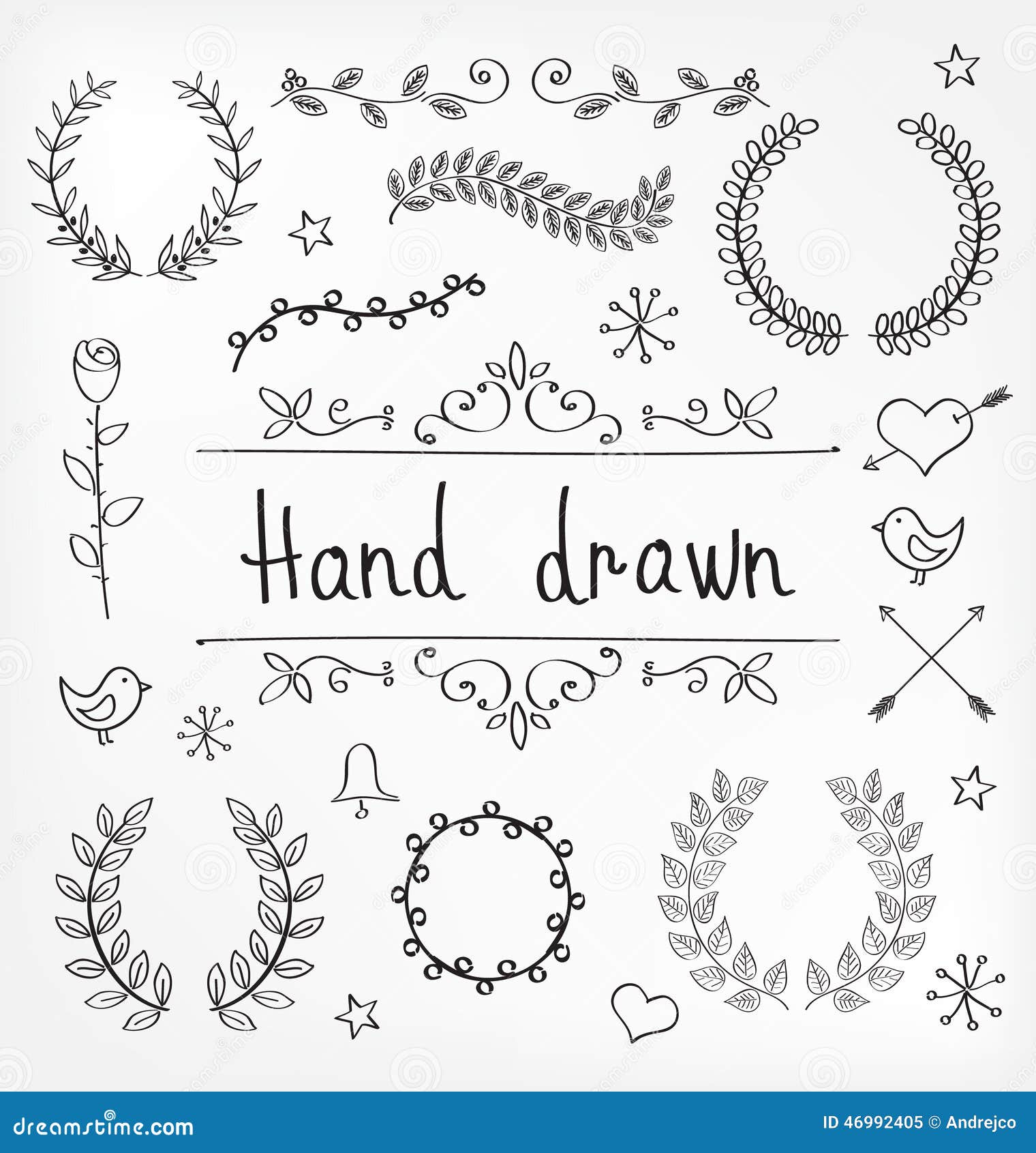 Download Hand Drawn Wreaths stock vector. Illustration of drawn ...